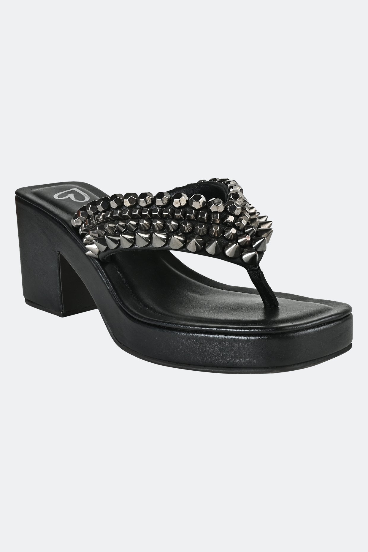 Nice Studded Black Platform Heels For Women