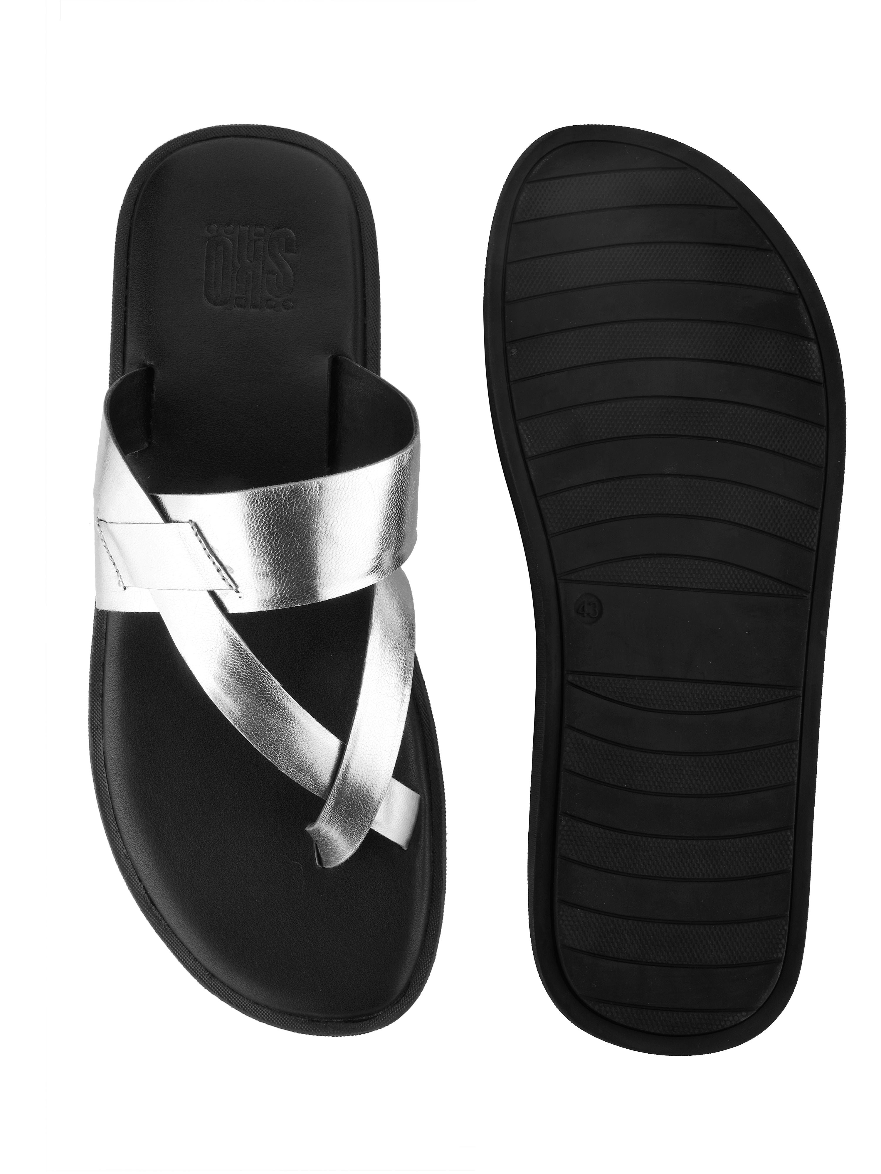 Genoa Silver Slippers For Men