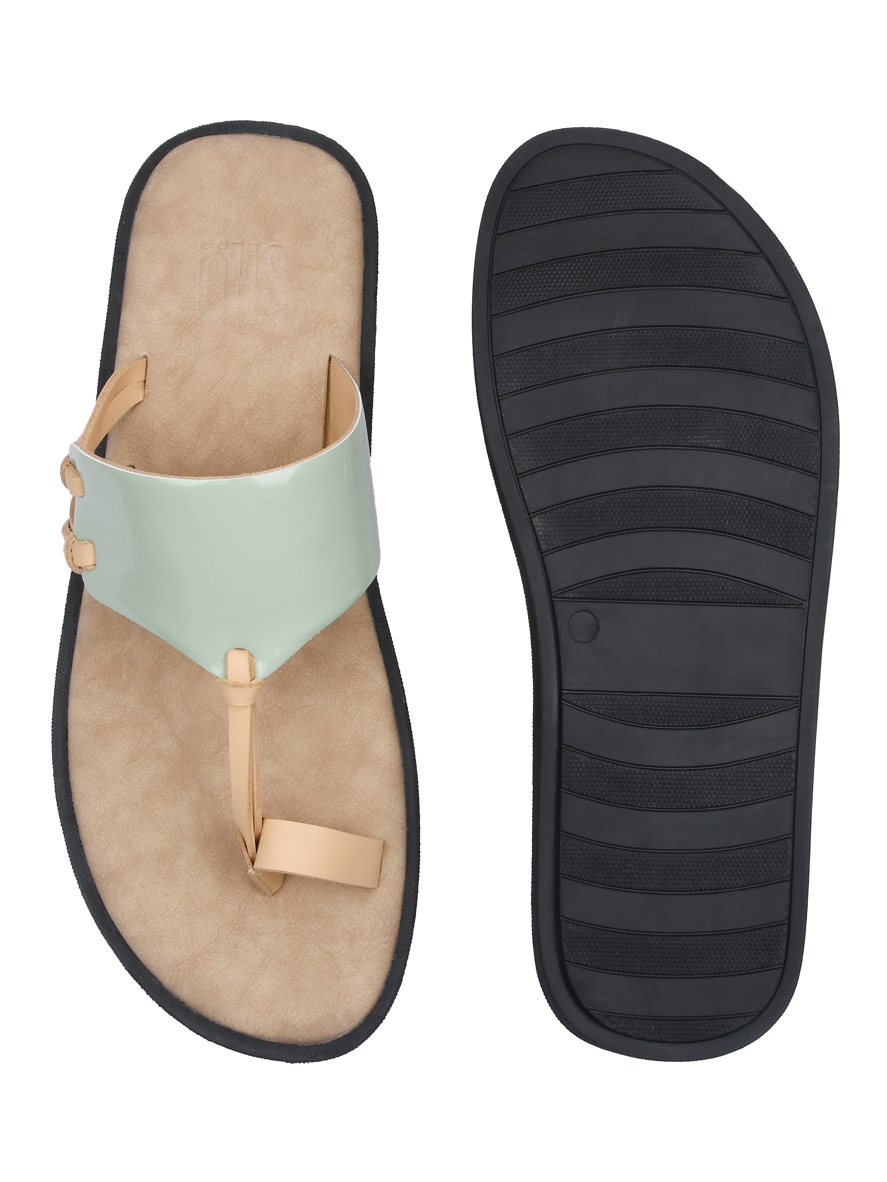 Indy Green Kolhapuri Slippers For Men