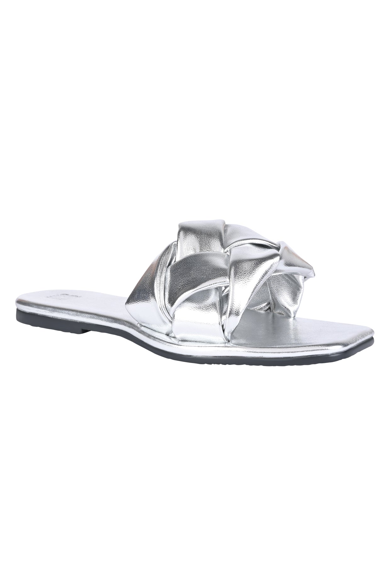 Messina Silver Flat Sandals For Women