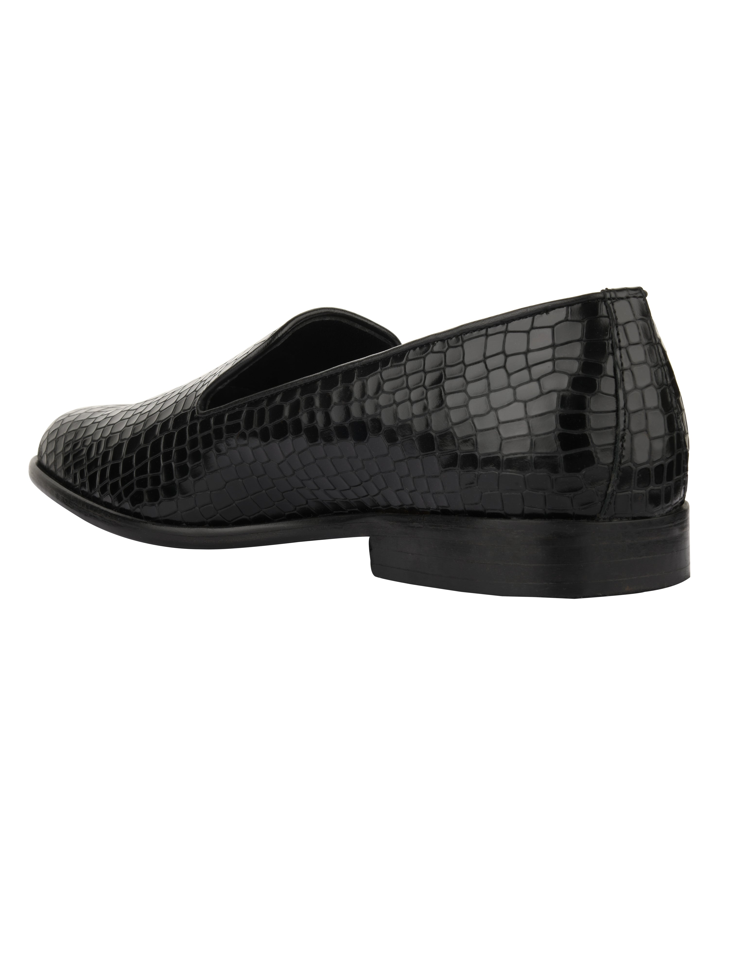 Alfie Black Croc Loafers For Men
