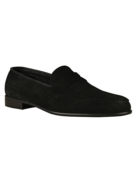 Hugo Black Suede Loafers For Men