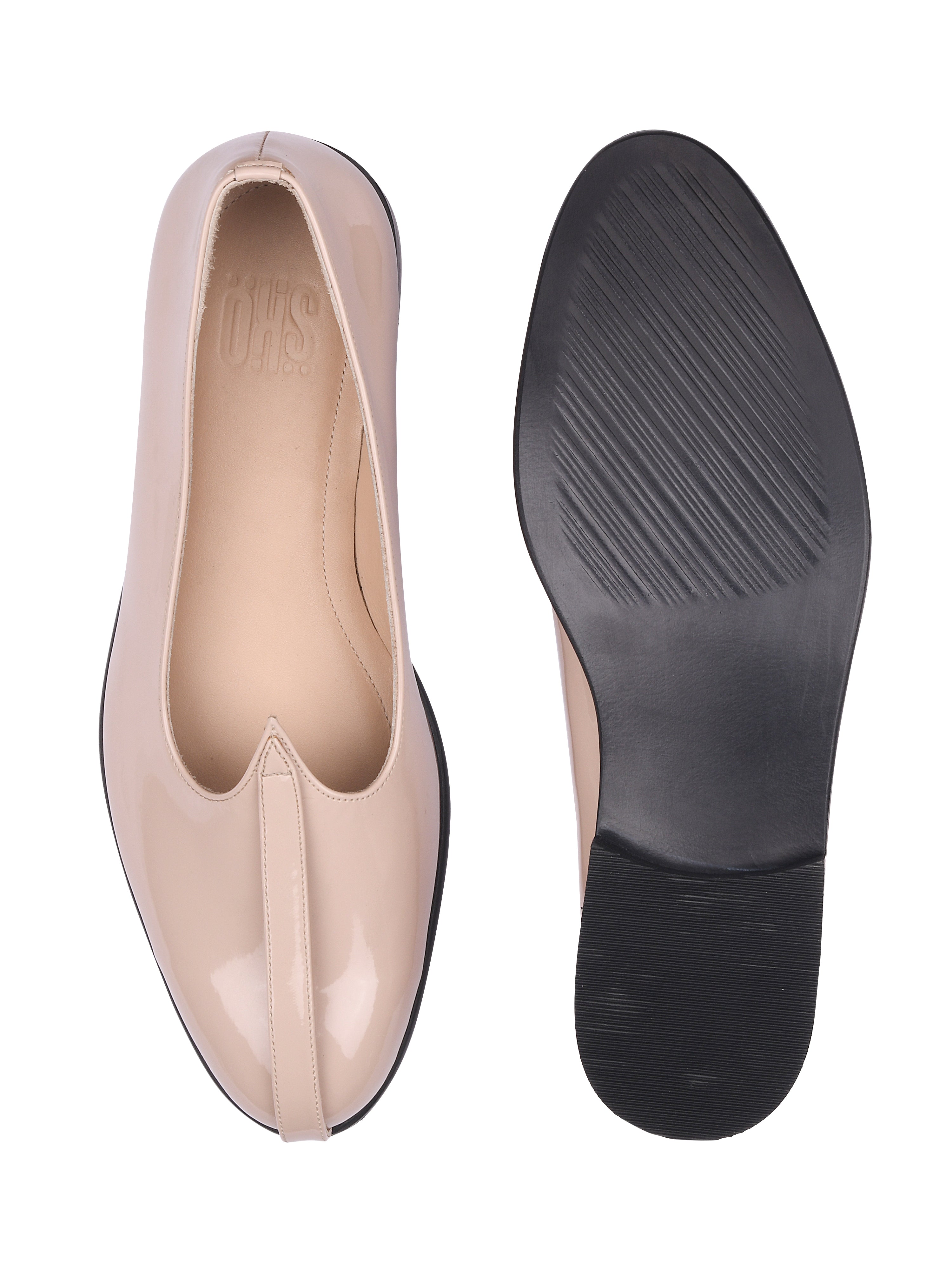 Beige Patent Mojris For Men