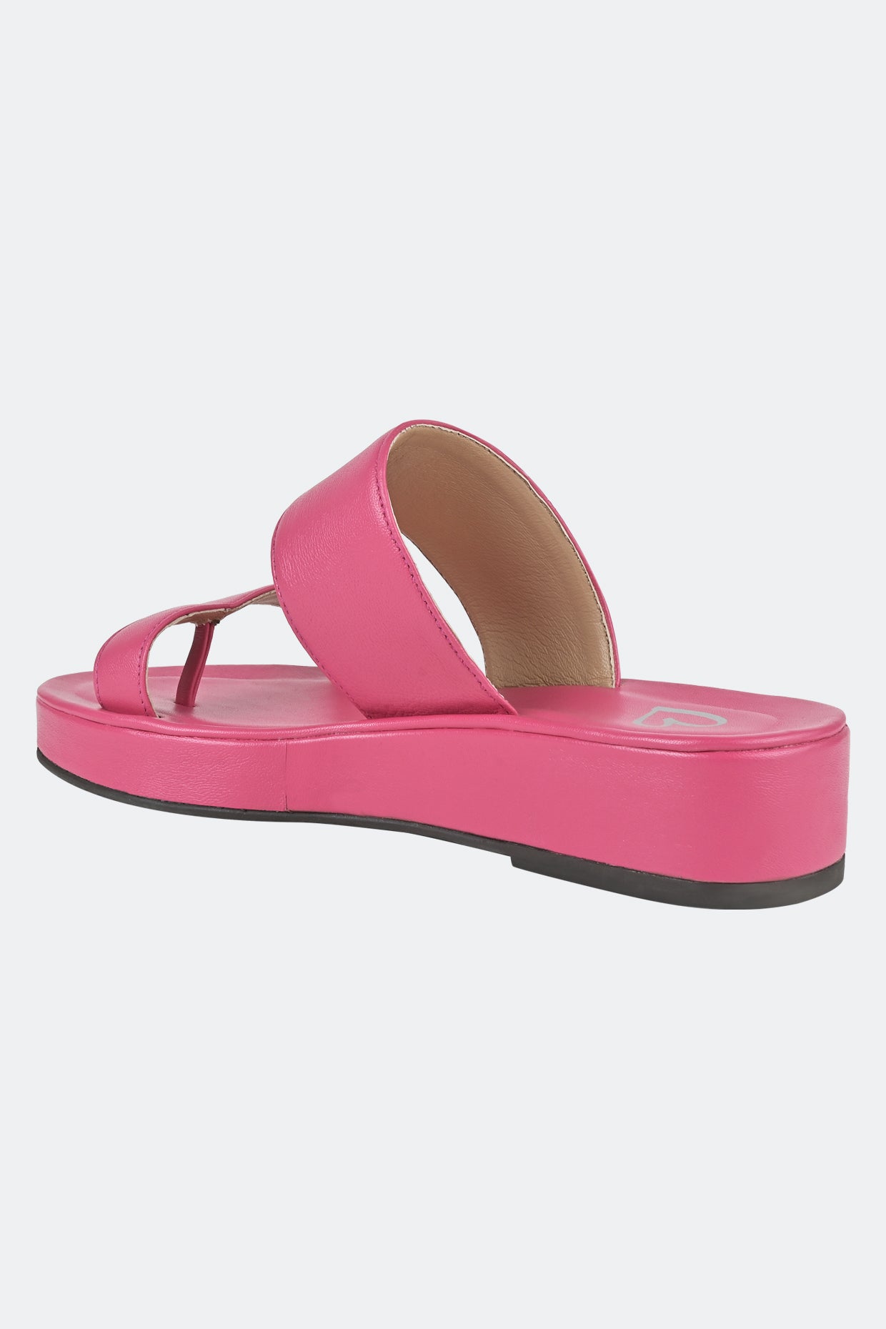 Fuschia Pink Two Strap Flatform