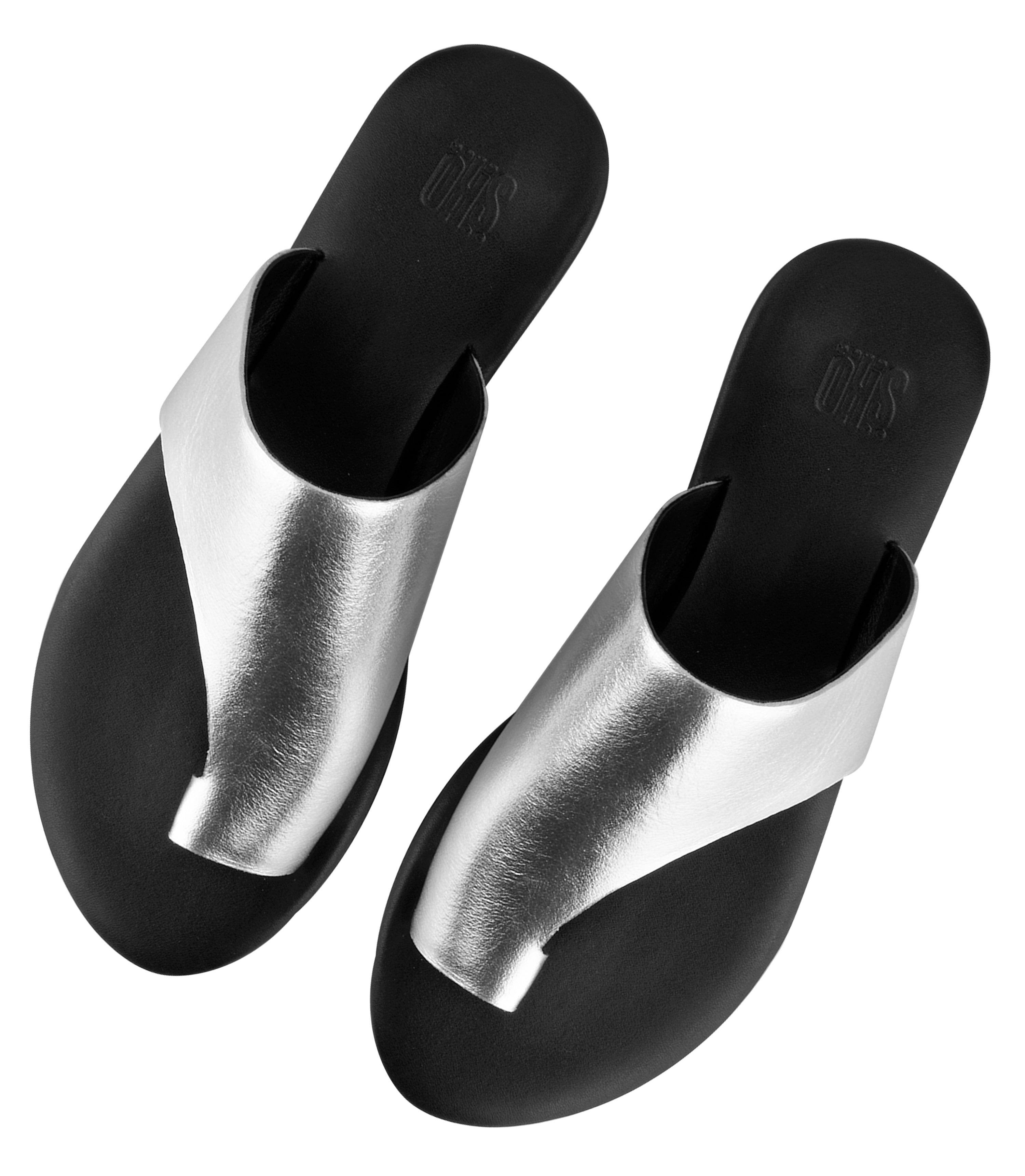 Amalfi Silver Flat Sandals For Women