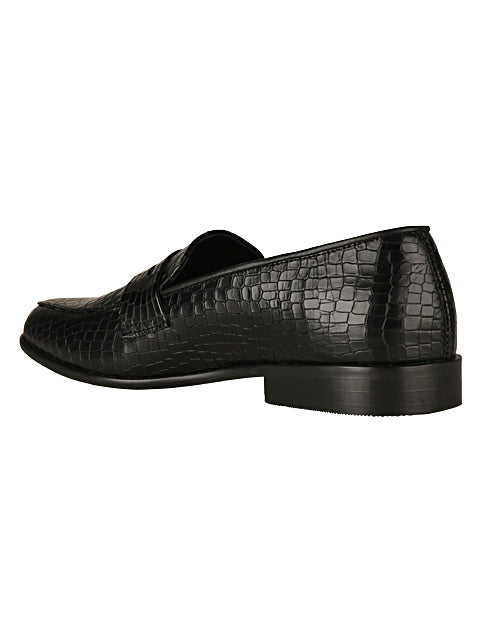 Hugo Black Croc Loafers For Men