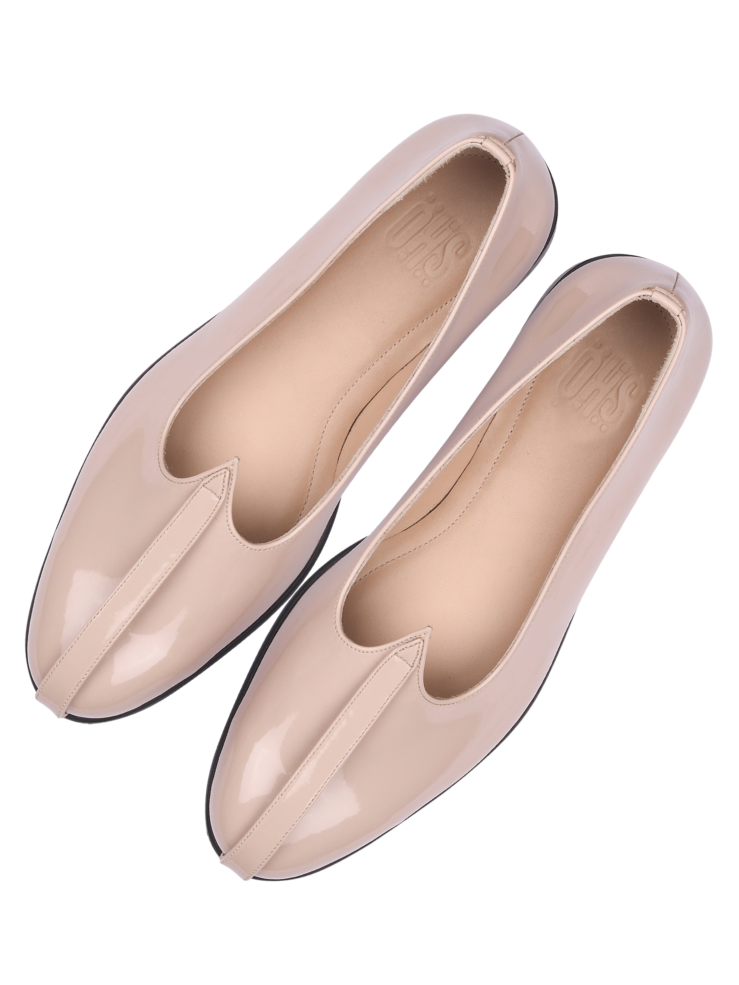 Beige Patent Mojris For Men