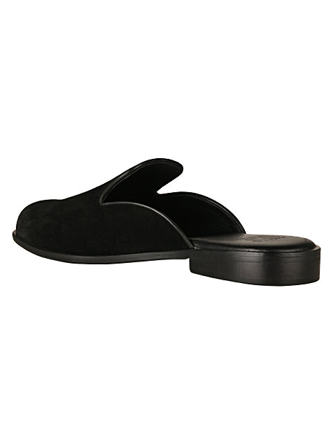 Henry in Black Suede Mules For Men
