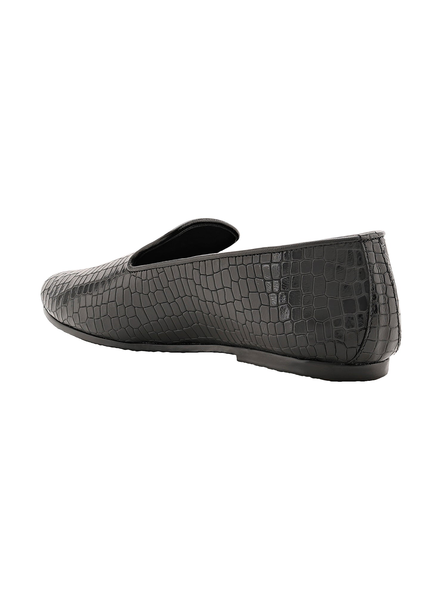 Madison Black Croc Loafers For Women