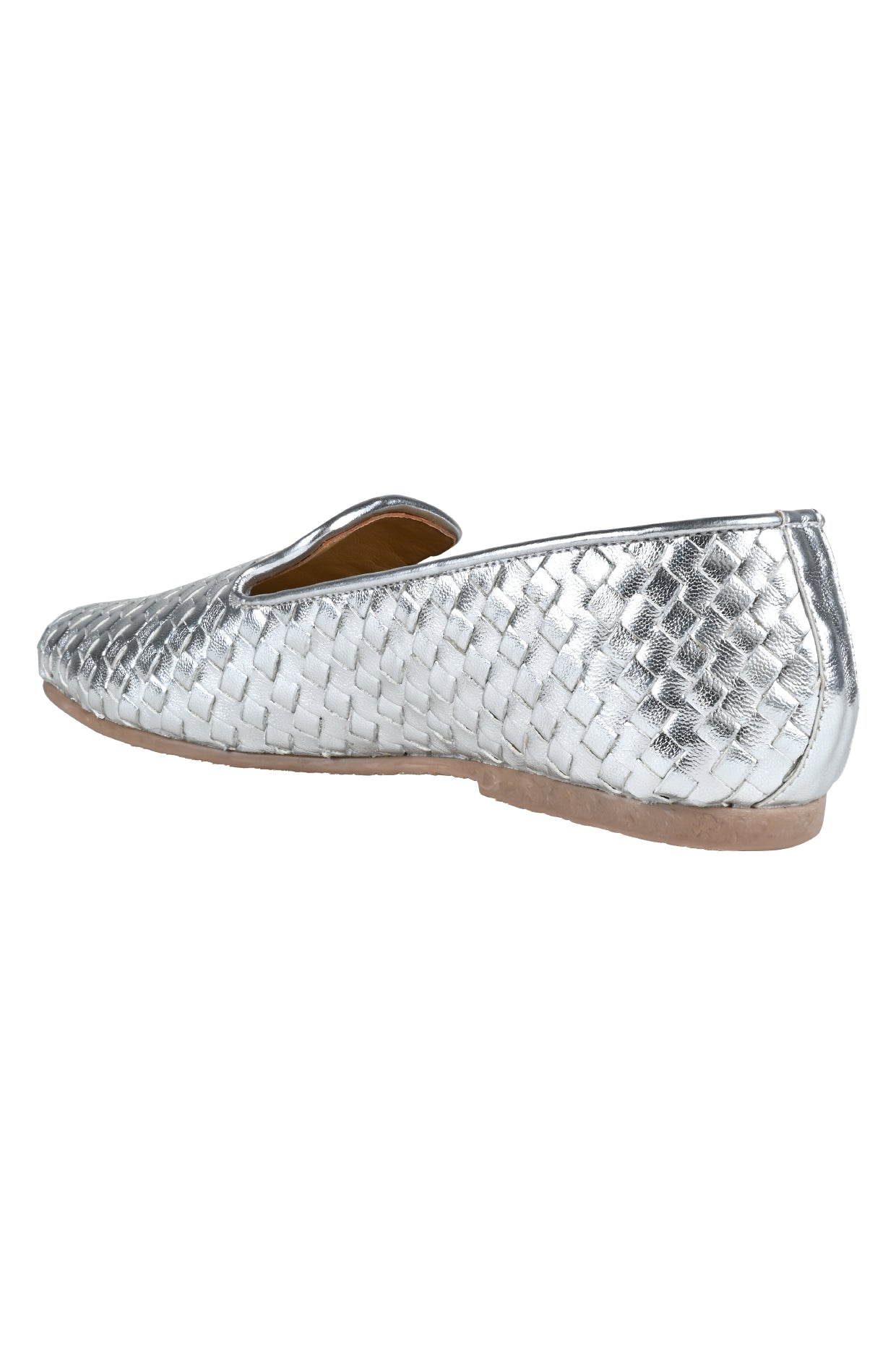 Madison Silver Weave Loafers For Women