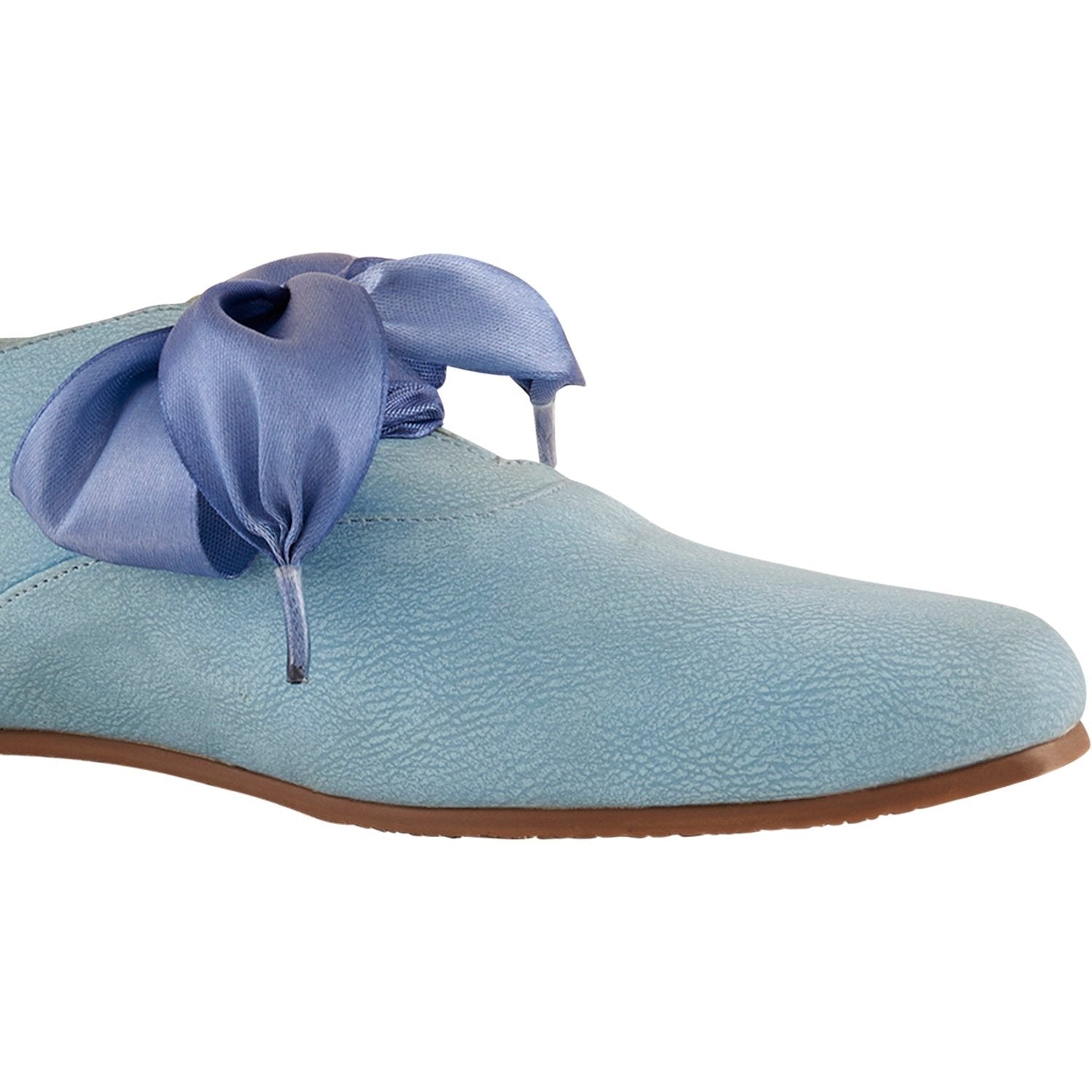 Freya Blue Derby Shoes With Bow Laces For Women