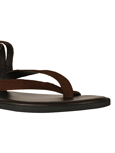 Milan Brown Suede Slippers For Men