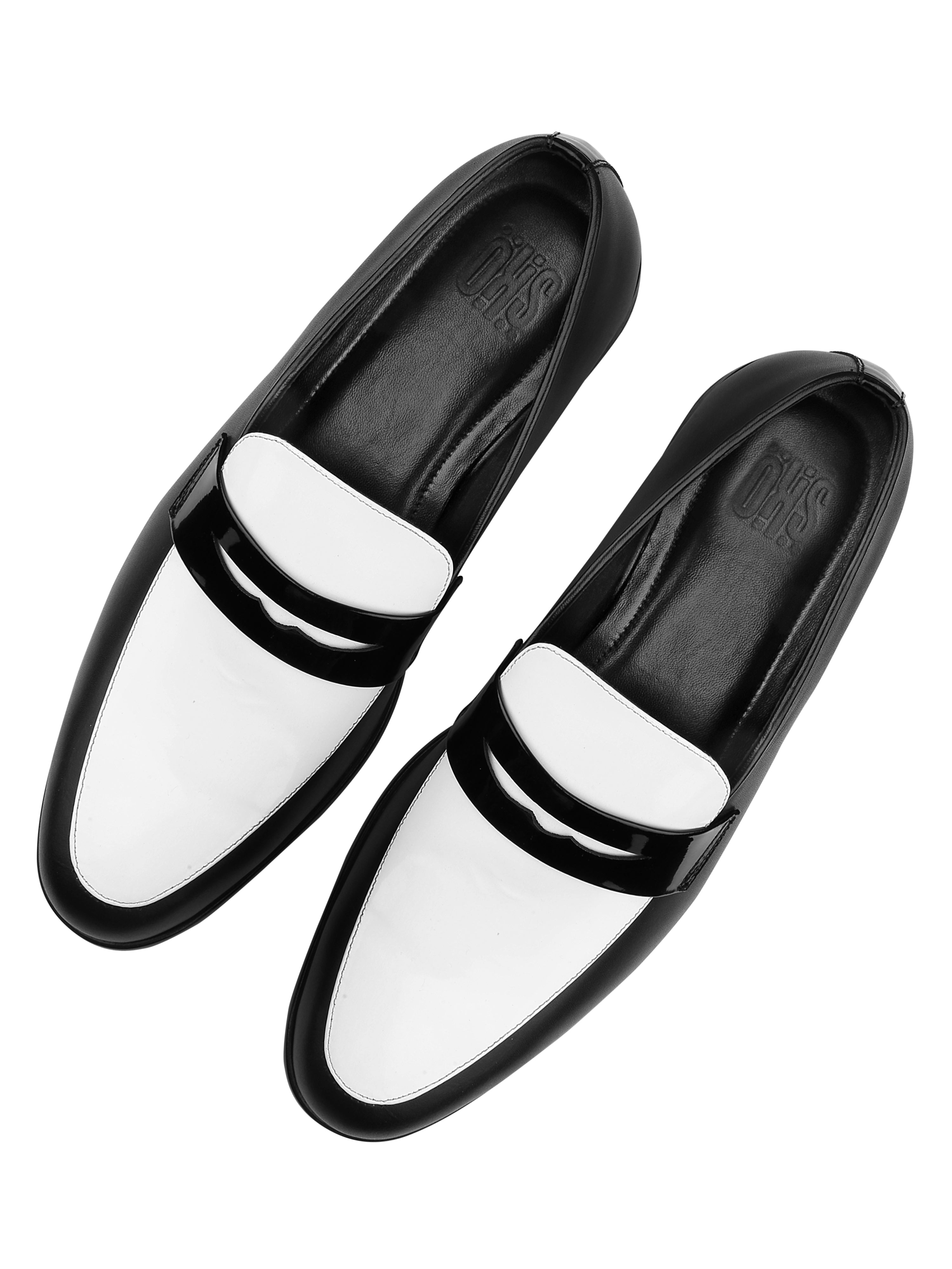 Hugo Black & White Loafers For Men