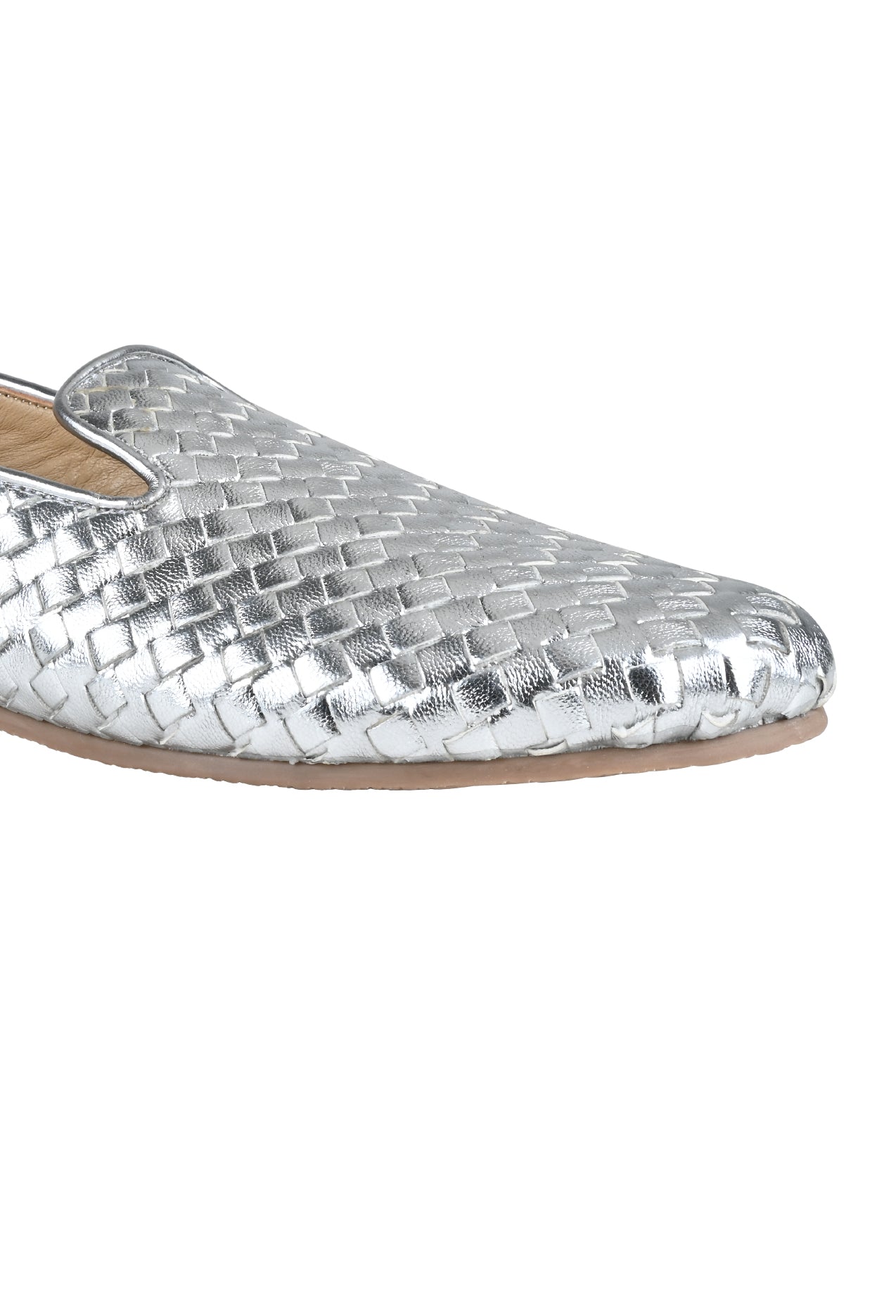 Madison Silver Weave Loafers For Women