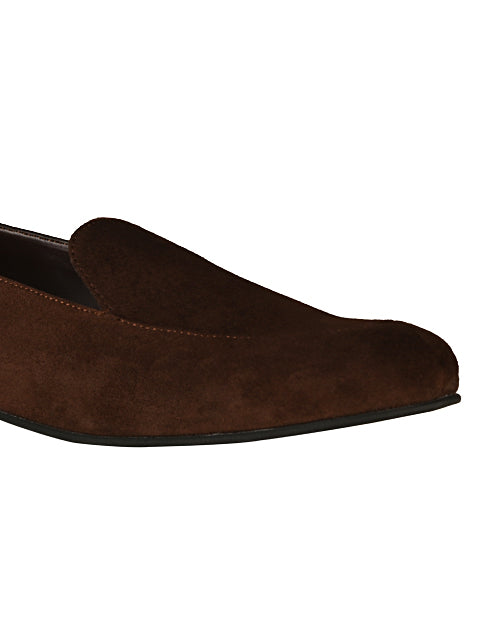 Olivia Brown Suede Loafers For Women