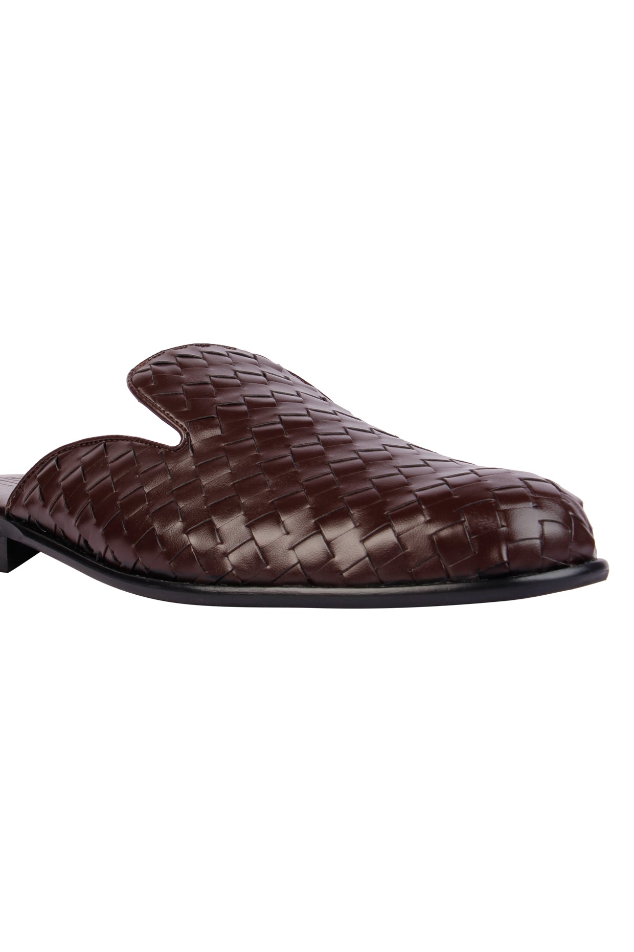 David Brown Weave Mules For Men