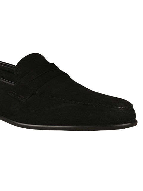 Hugo Black Suede Loafers For Men