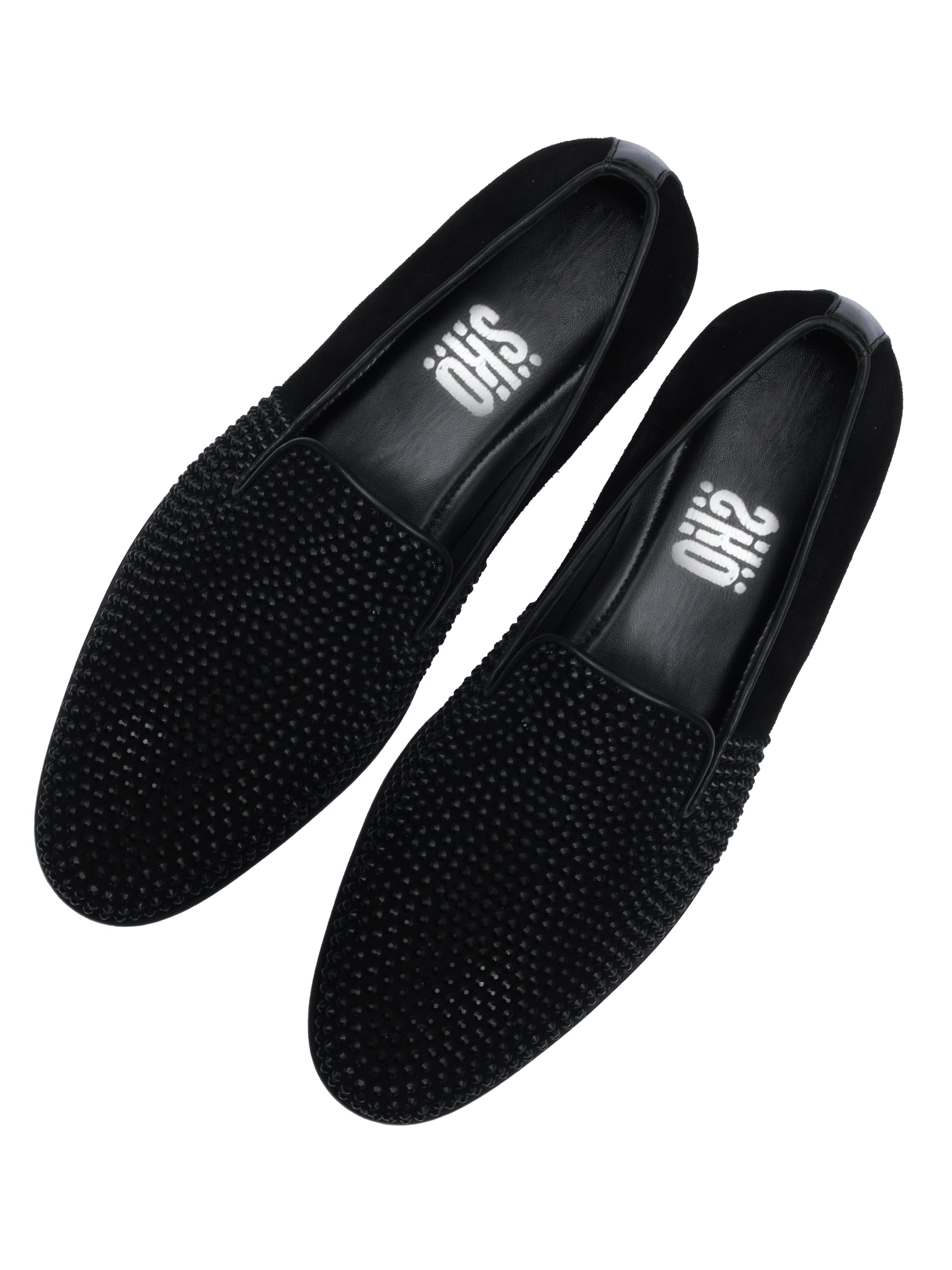 Alfie Black Crystal Loafers For Men
