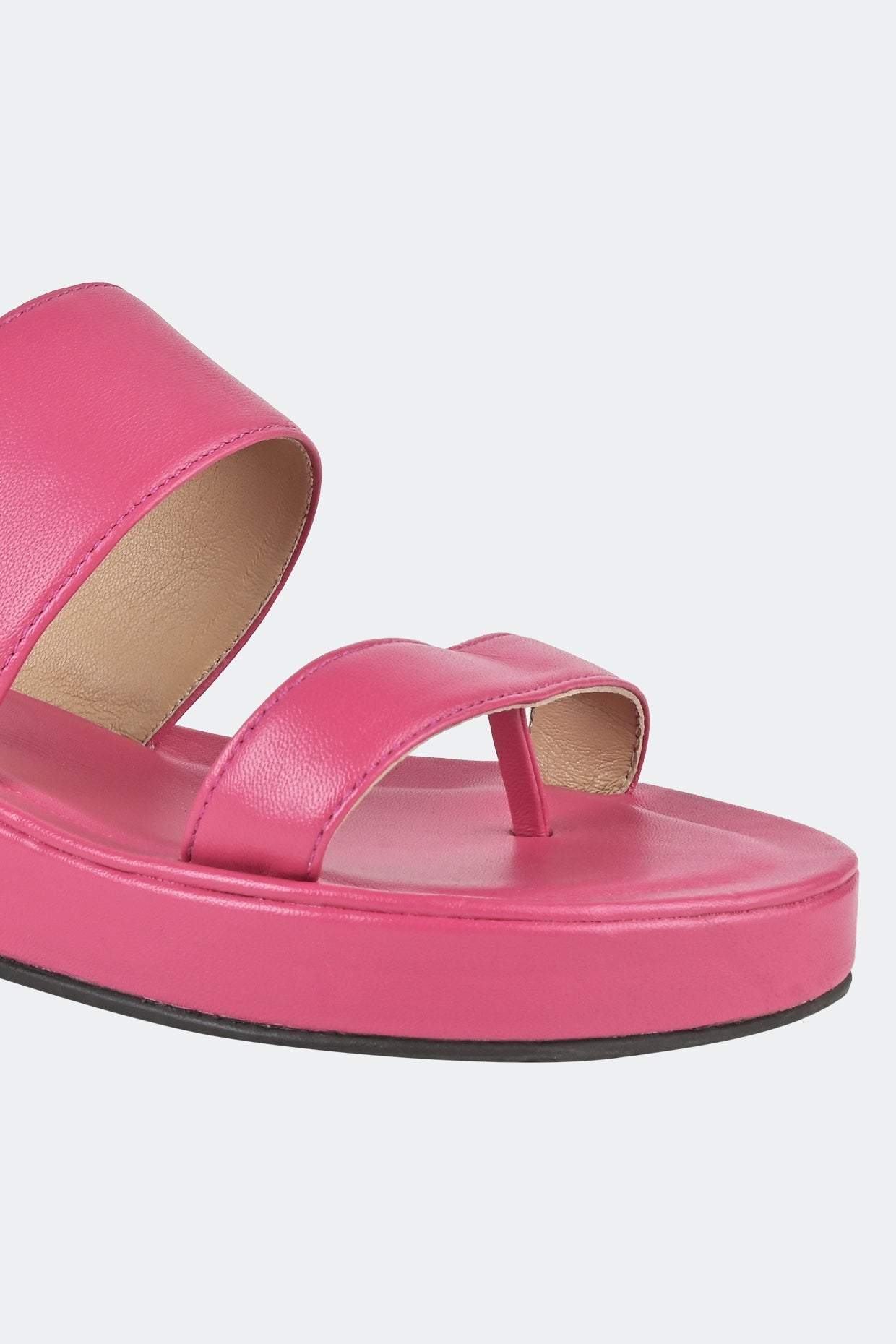 Fuschia Pink Two Strap Flatform