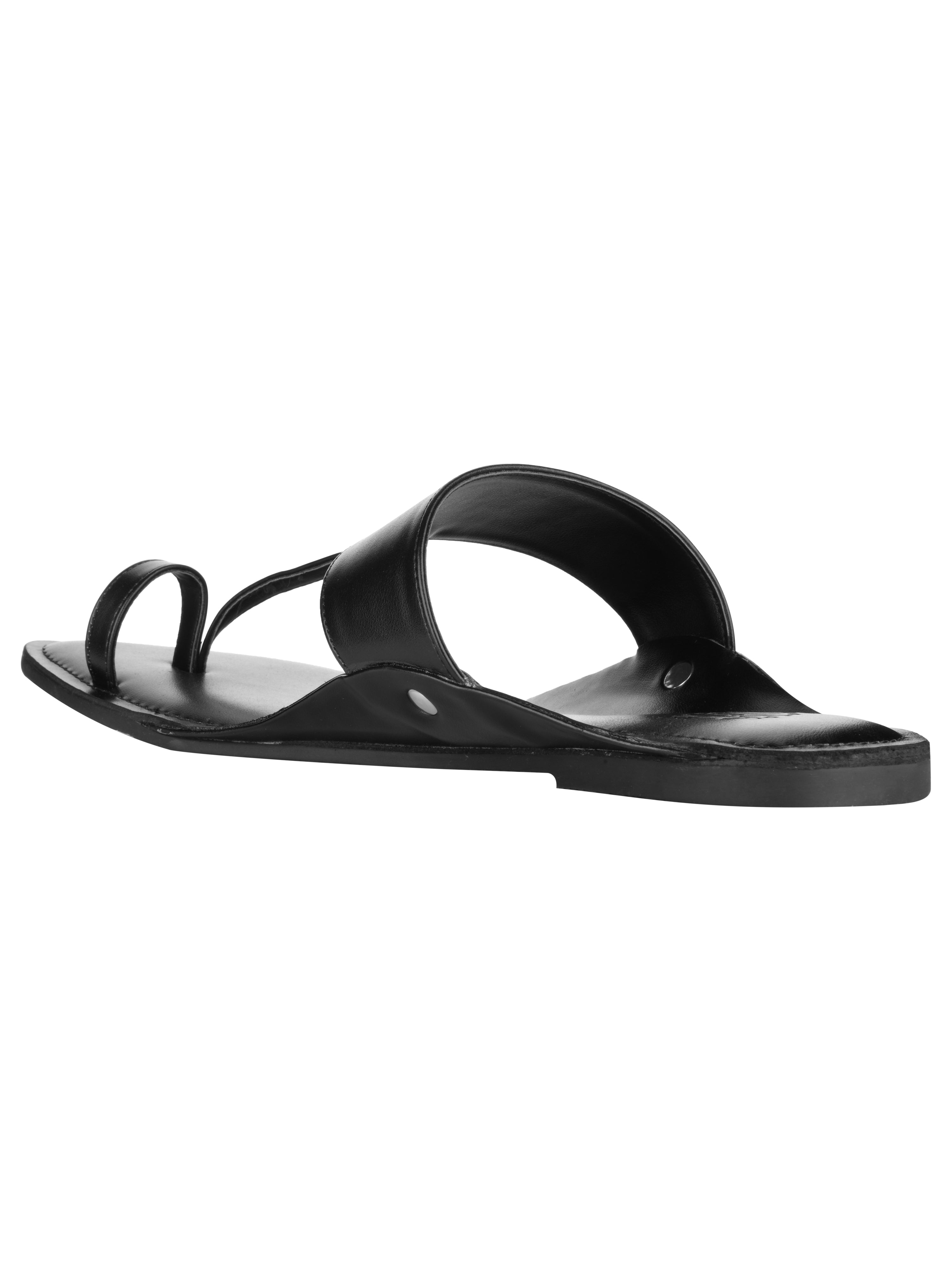 Black Vegan Kolhapuri Slippers For Men