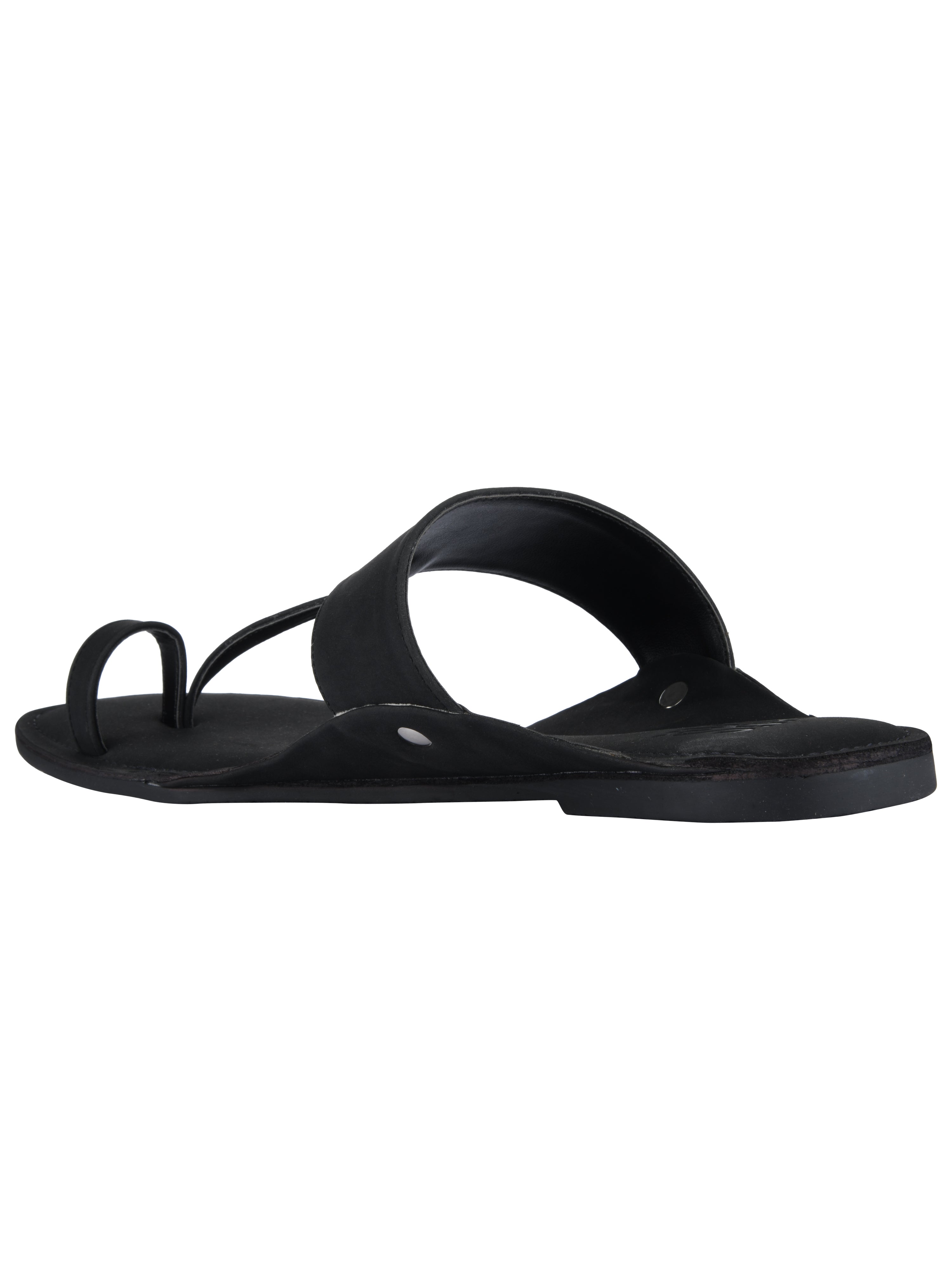 Black Kolhapuri Slippers For Men