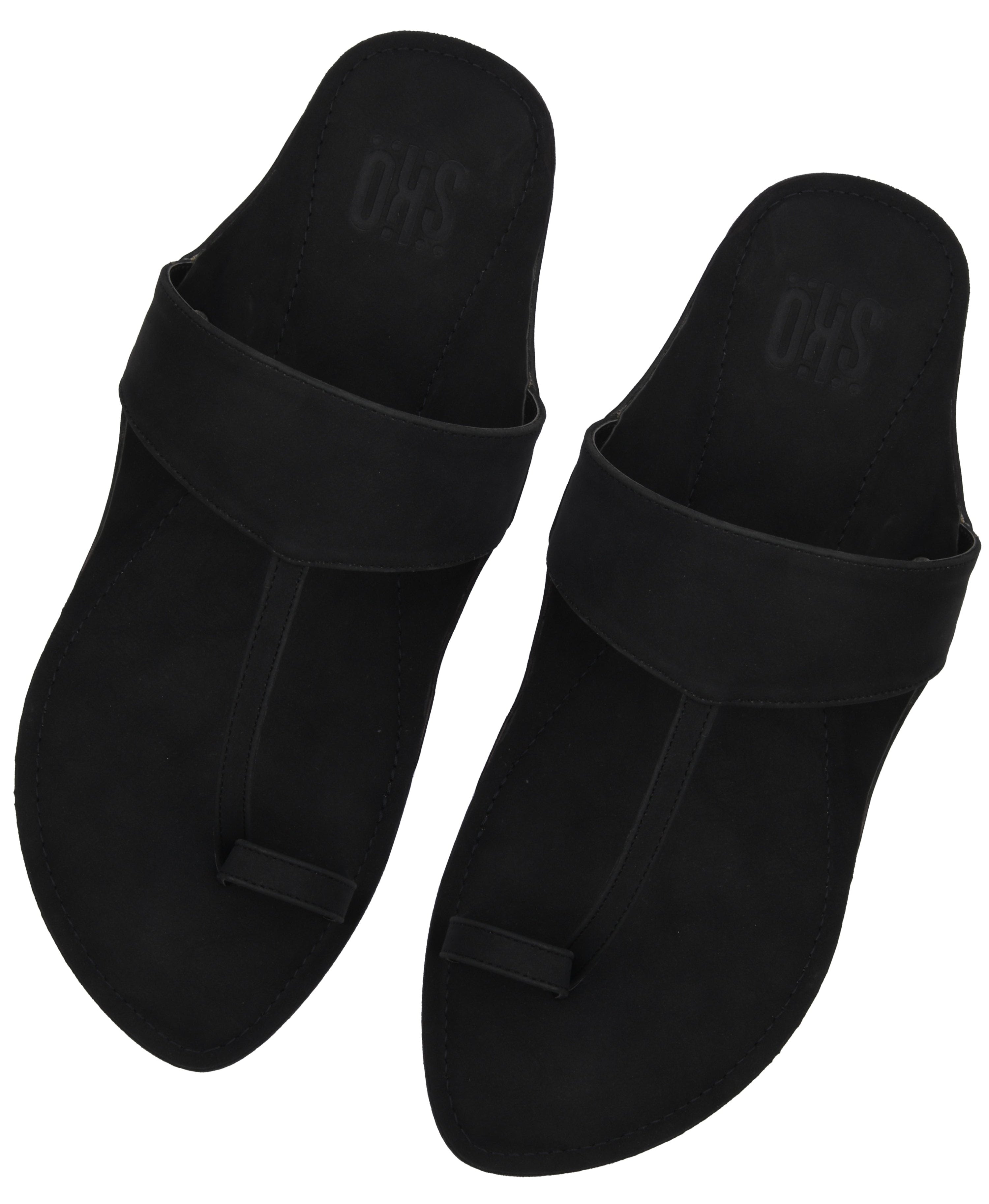 Black Kolhapuri Slippers For Men