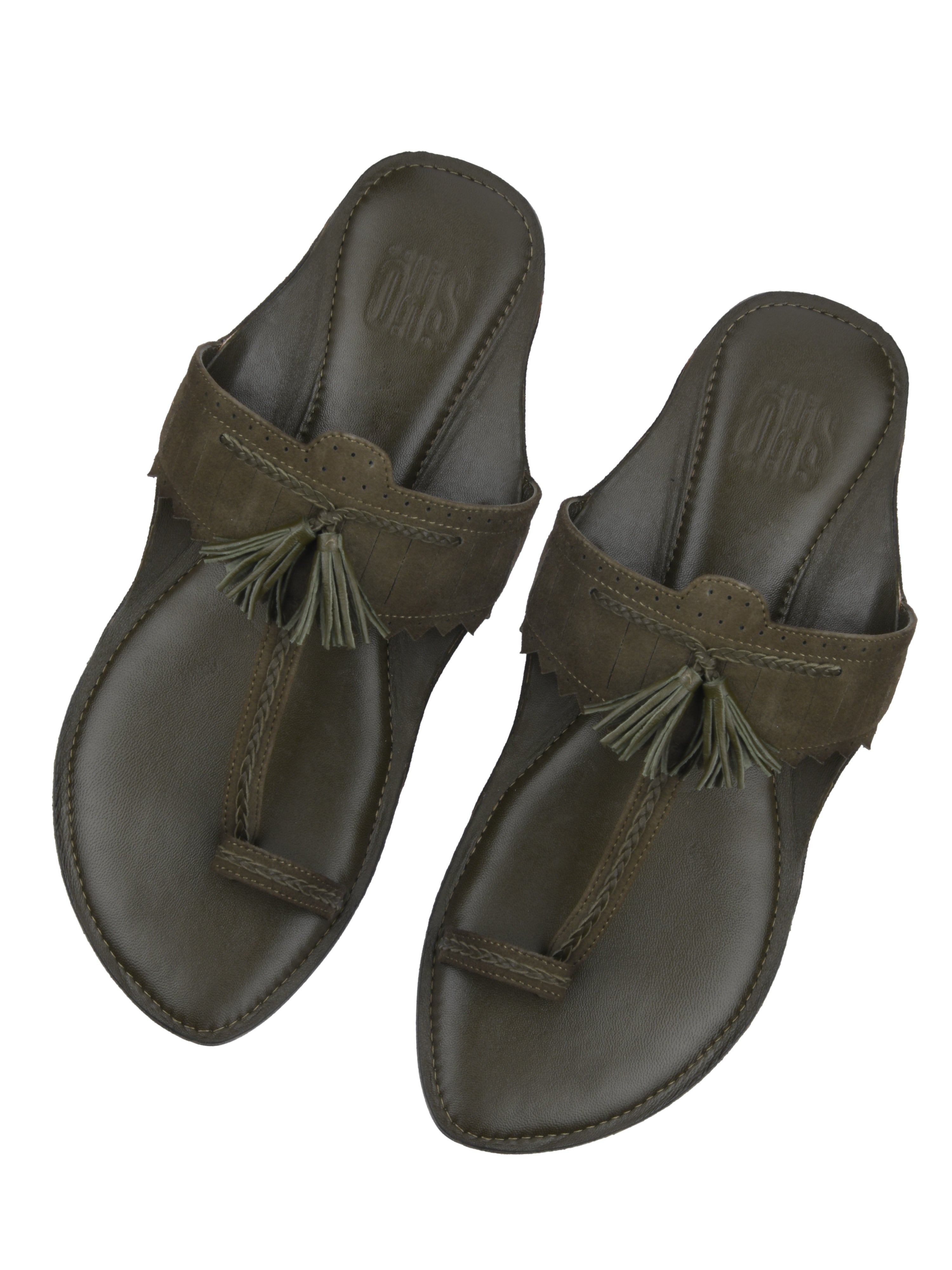 New Green Kolhapuri Slippers For Men