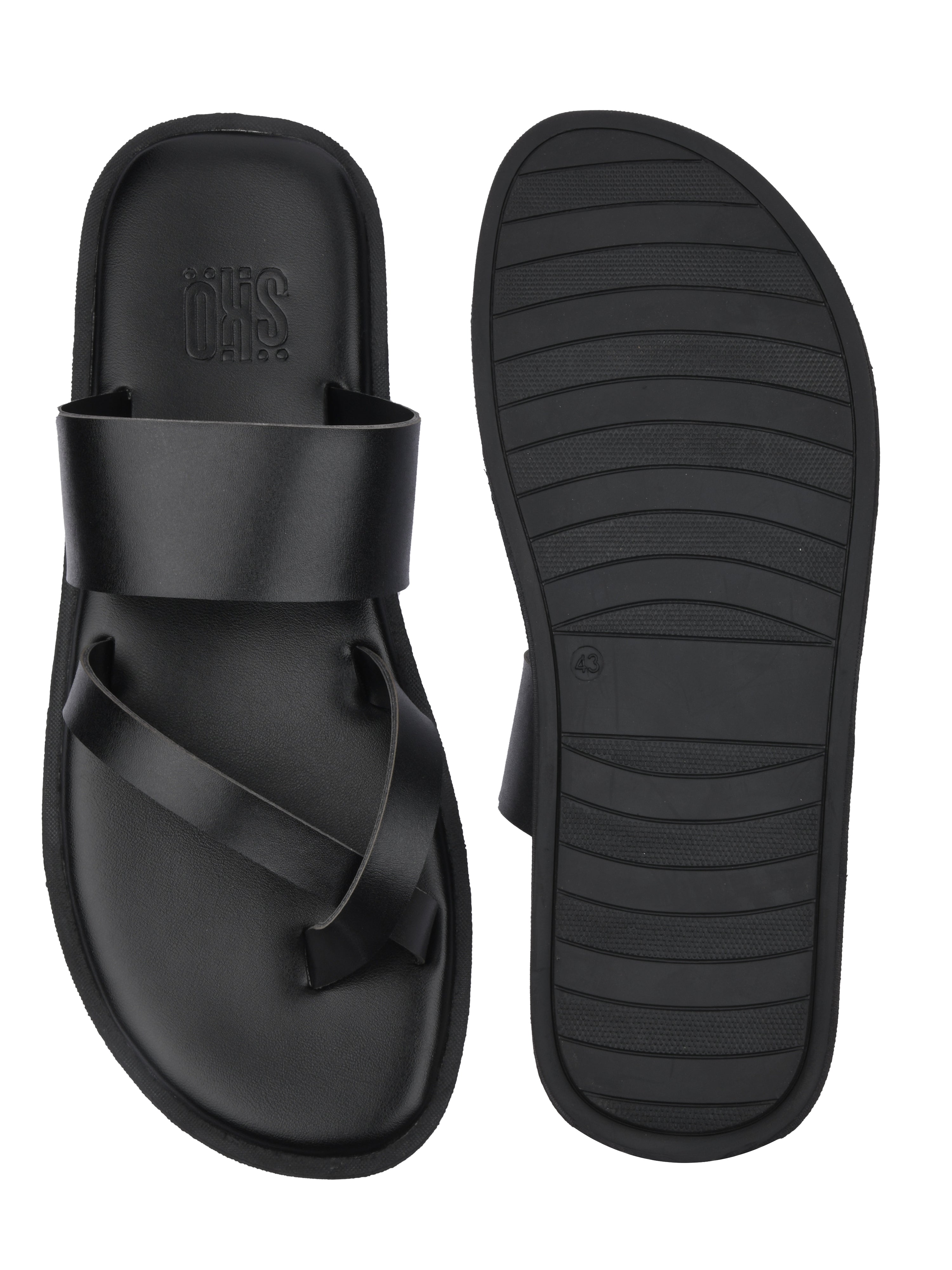 Athens Black Slippers For Men
