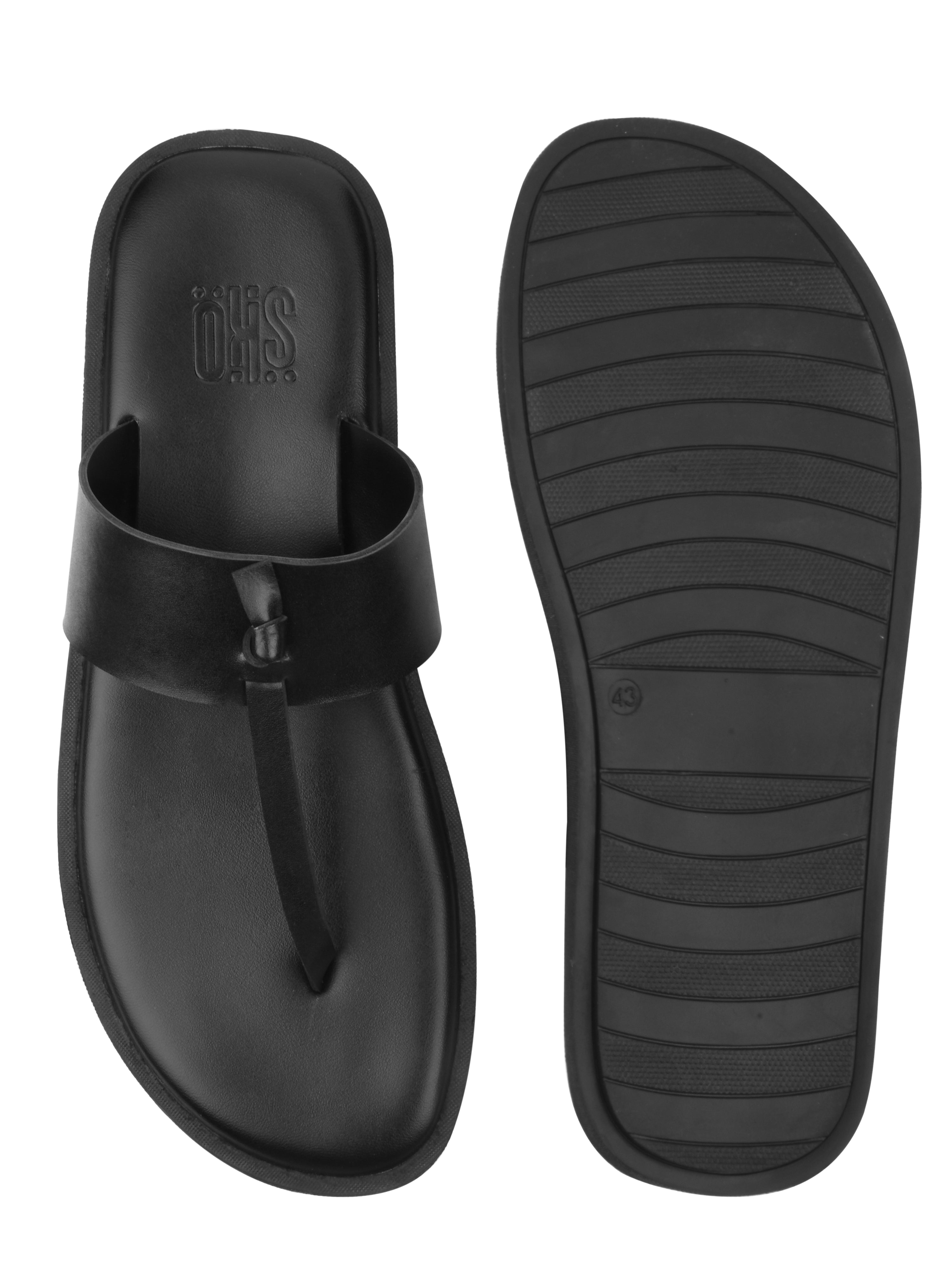 New York Black Slippers For Men