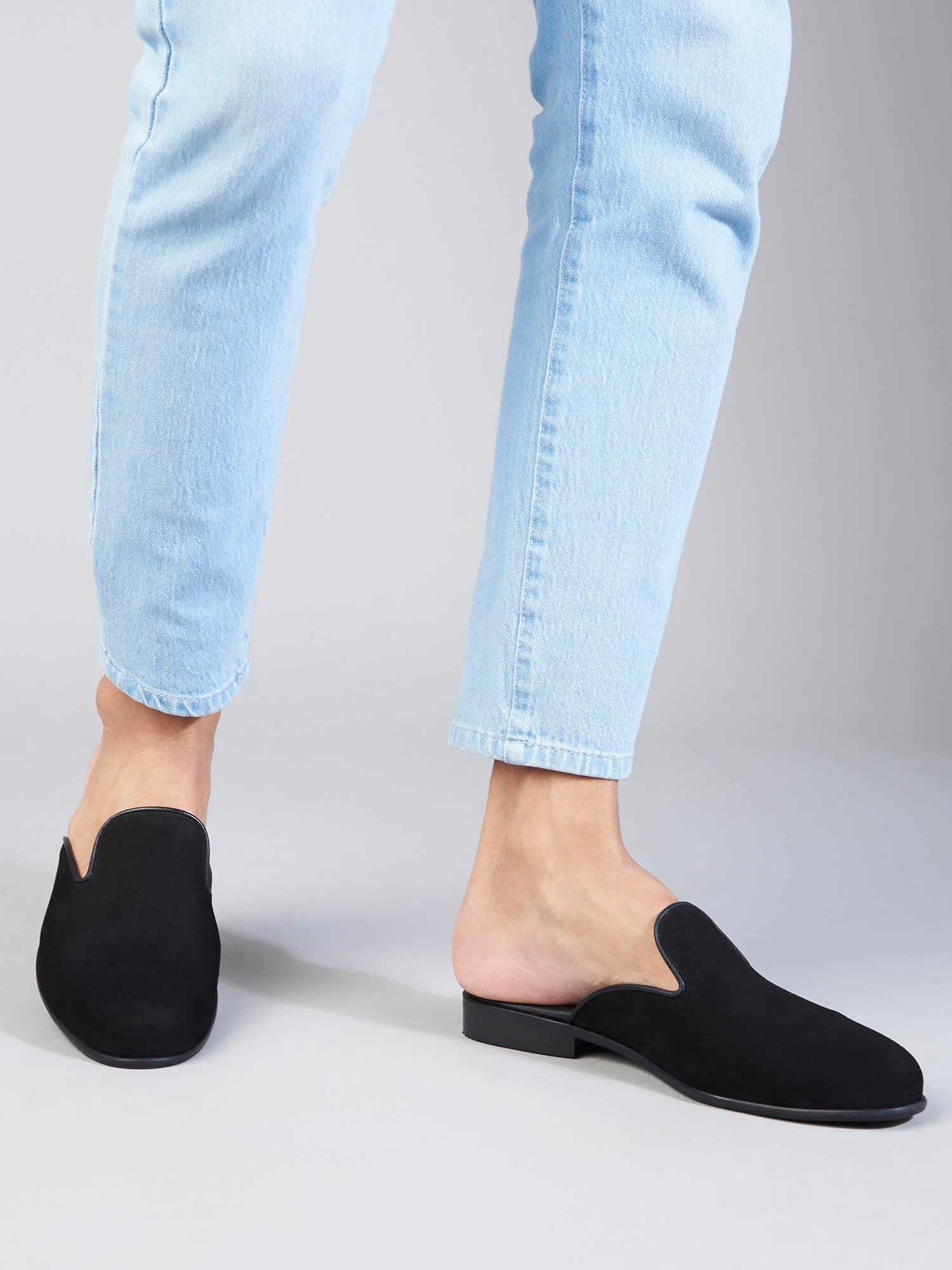 Henry in Black Suede Mules For Men