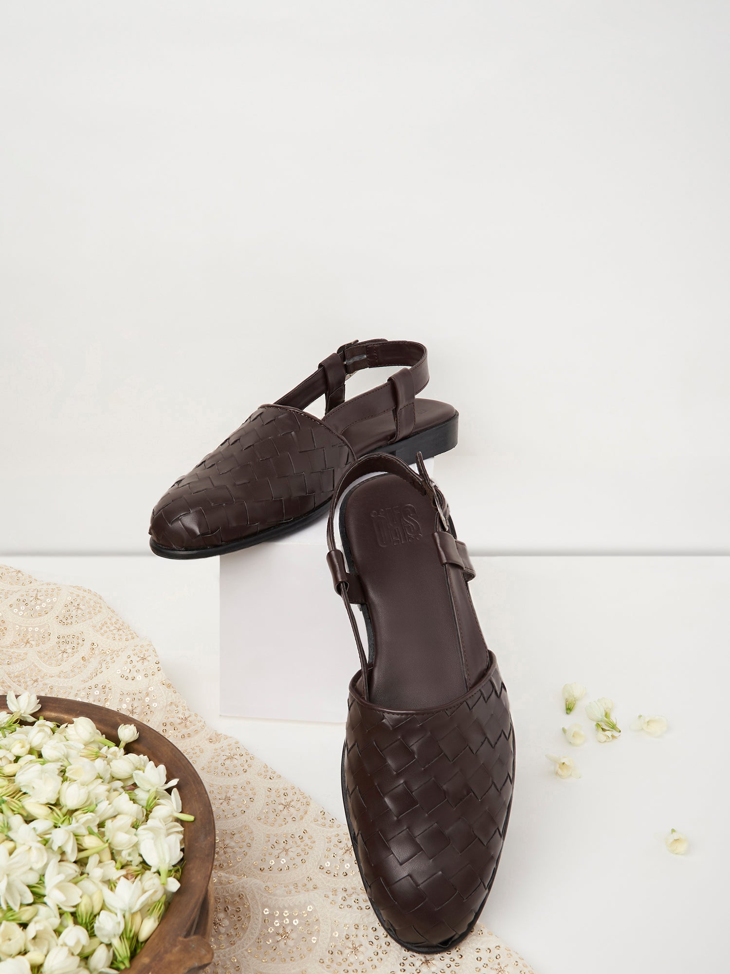 Brown Weave Peshawari Sandals For Men