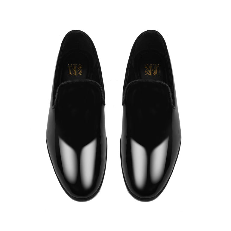 Alfie Black Patent Loafers For Men