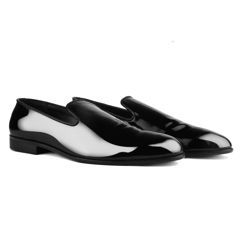 Alfie Black Patent Loafers For Men