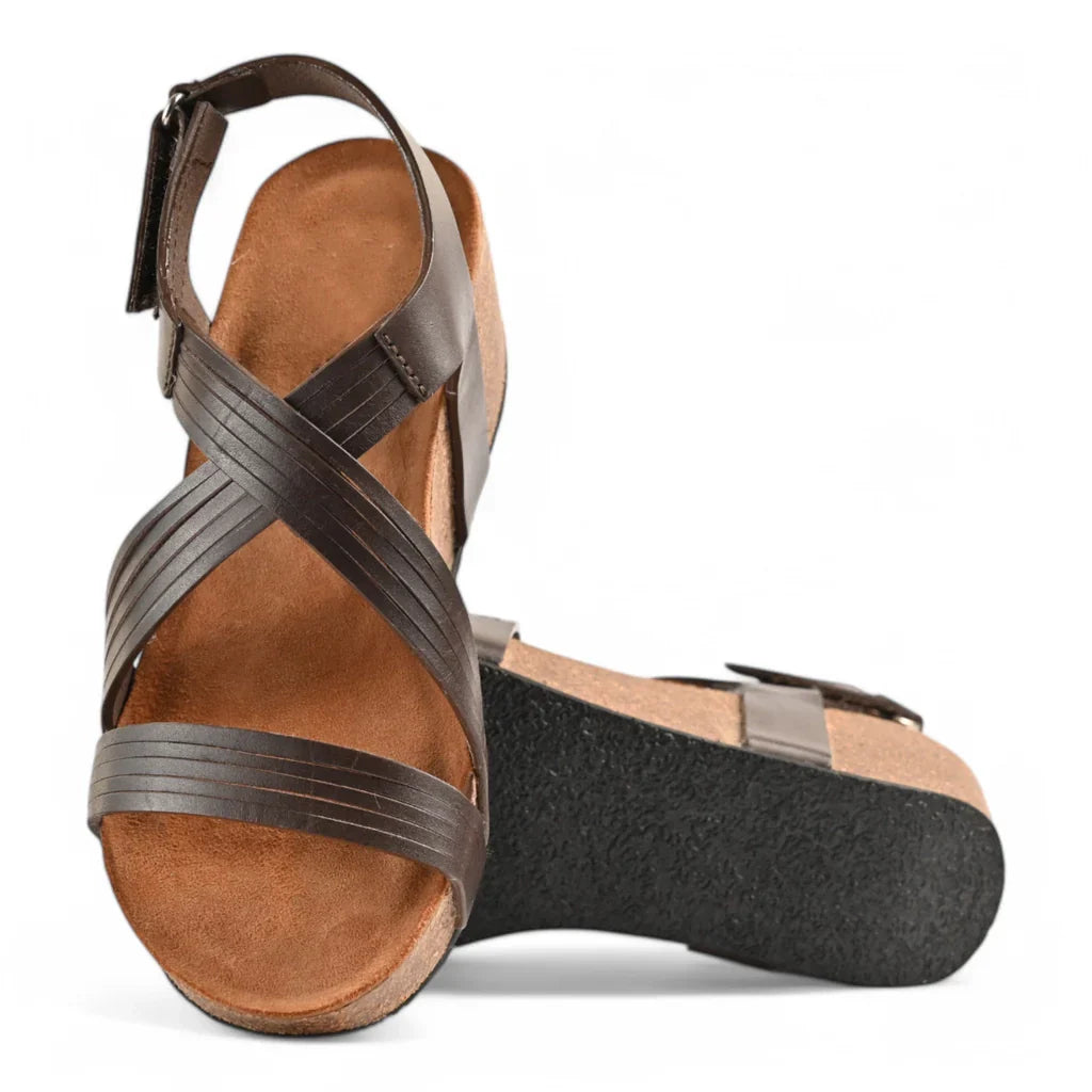 Vigo Cork Wedge in Brown