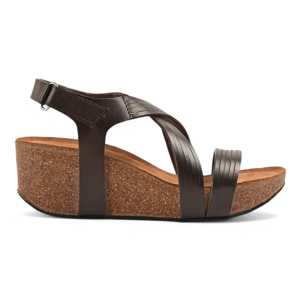 Vigo Cork Wedge in Brown