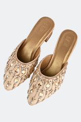 Champagne Gold Drop Crystal 2 inch Heels