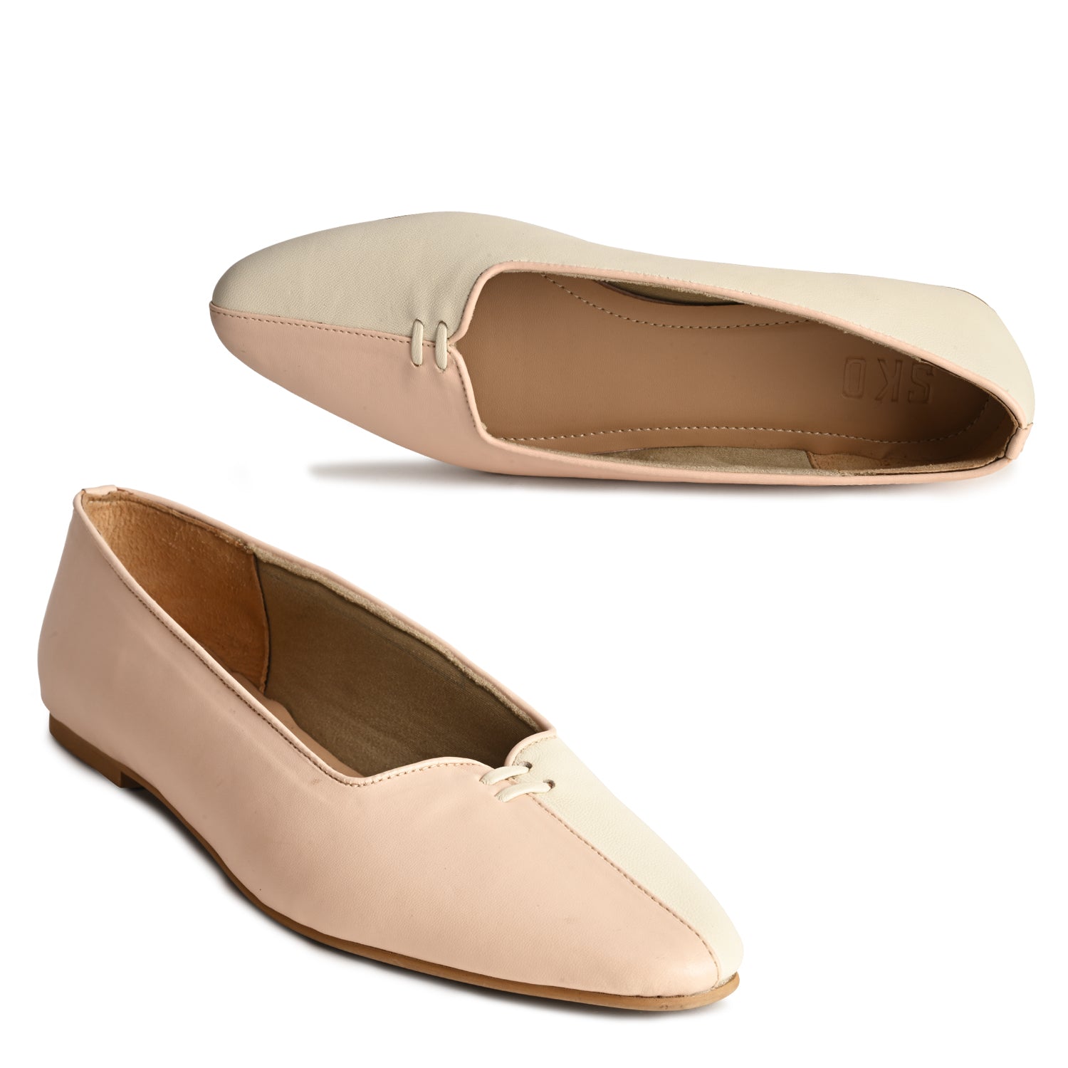 Jessica Ivory & Blush Loafers For Women