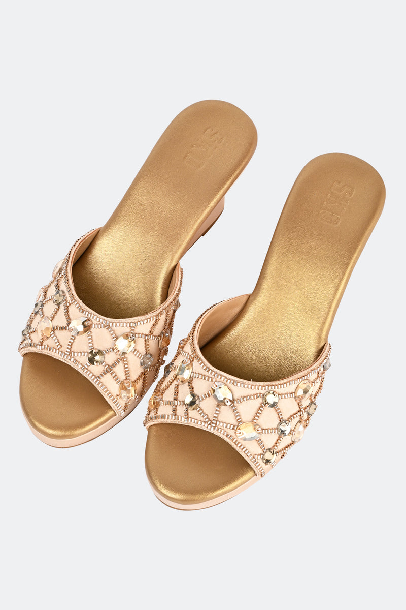 Champagne Gold Crystal Wedge