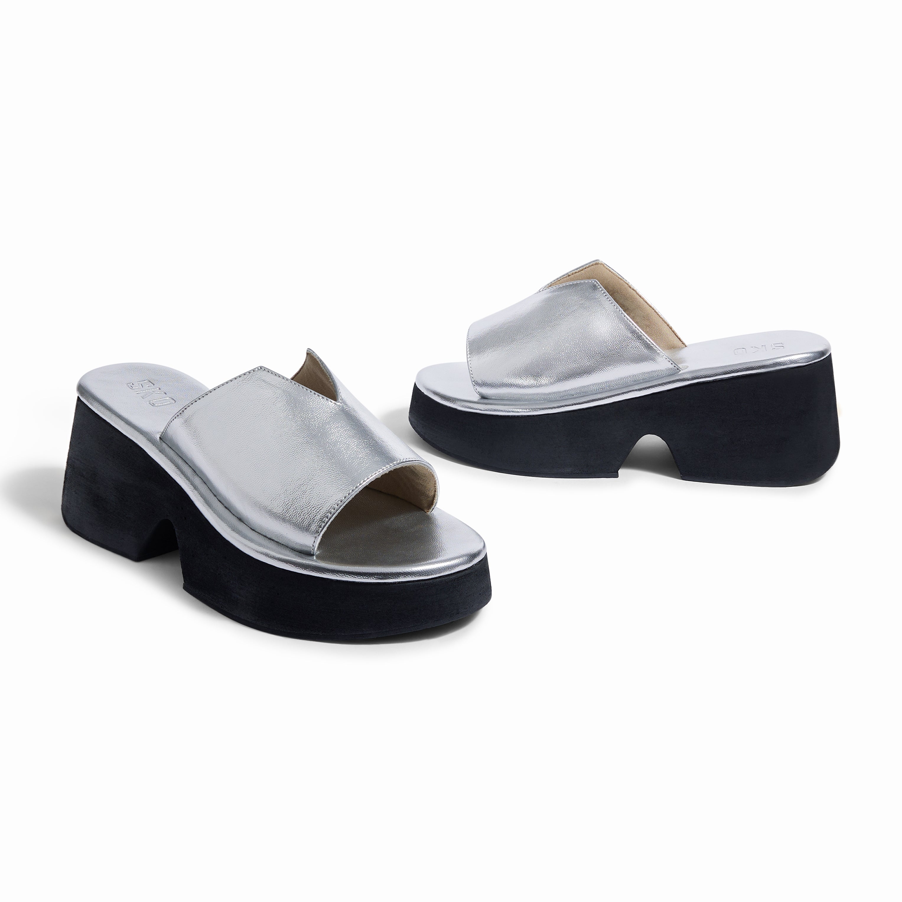 Modena Silver Platform Sandal
