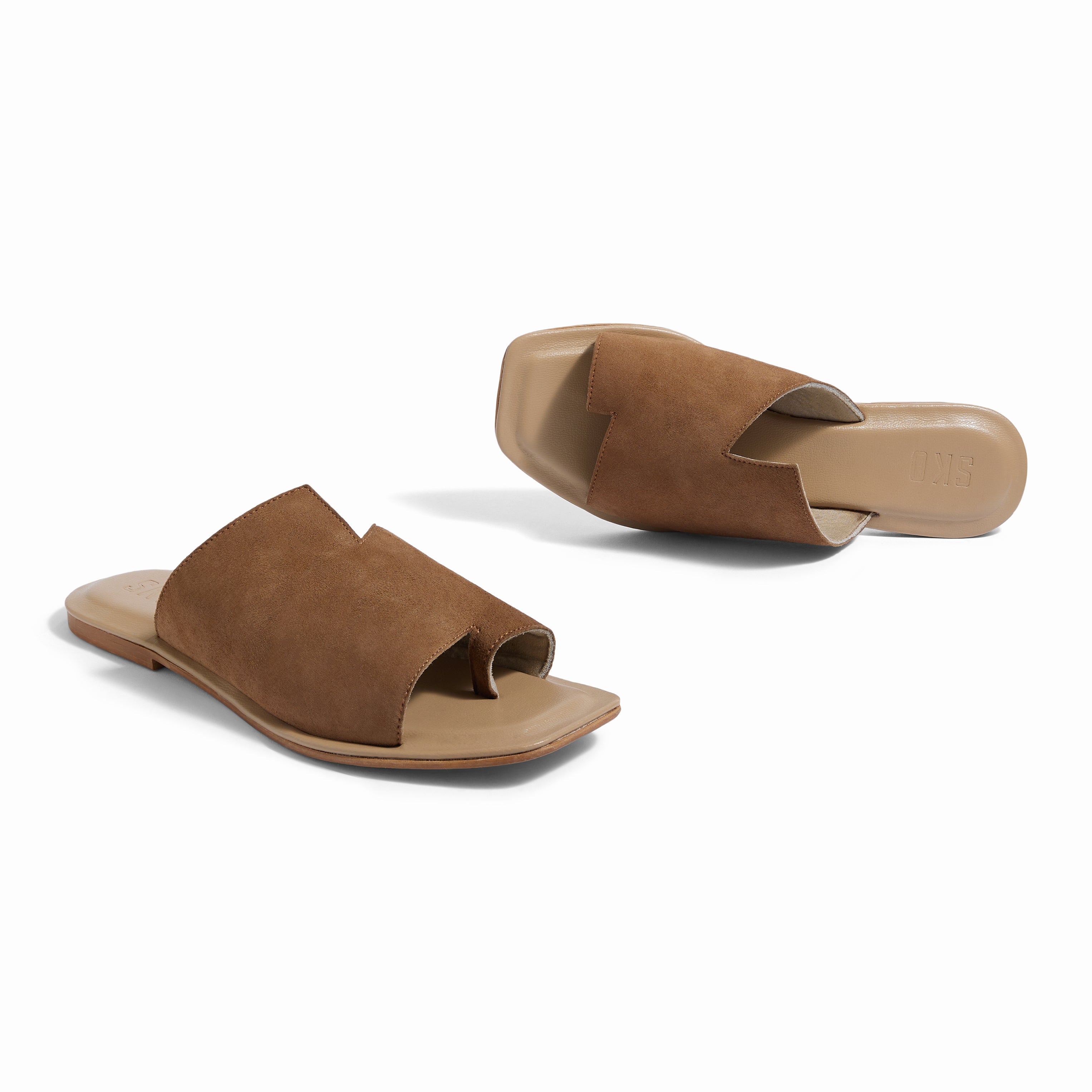 Corfu Flat Sandals in Tan