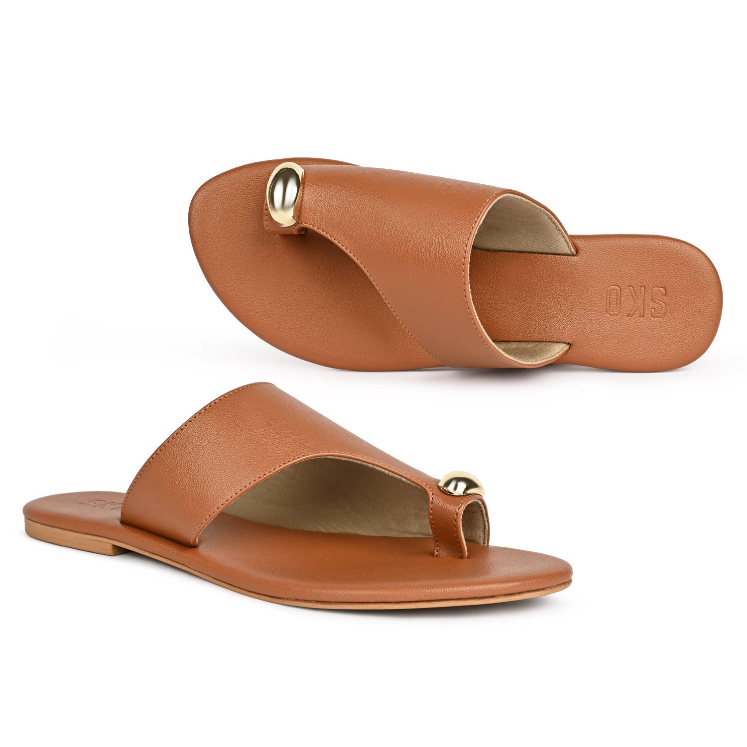 AmalfiO Tan Flat Sandal