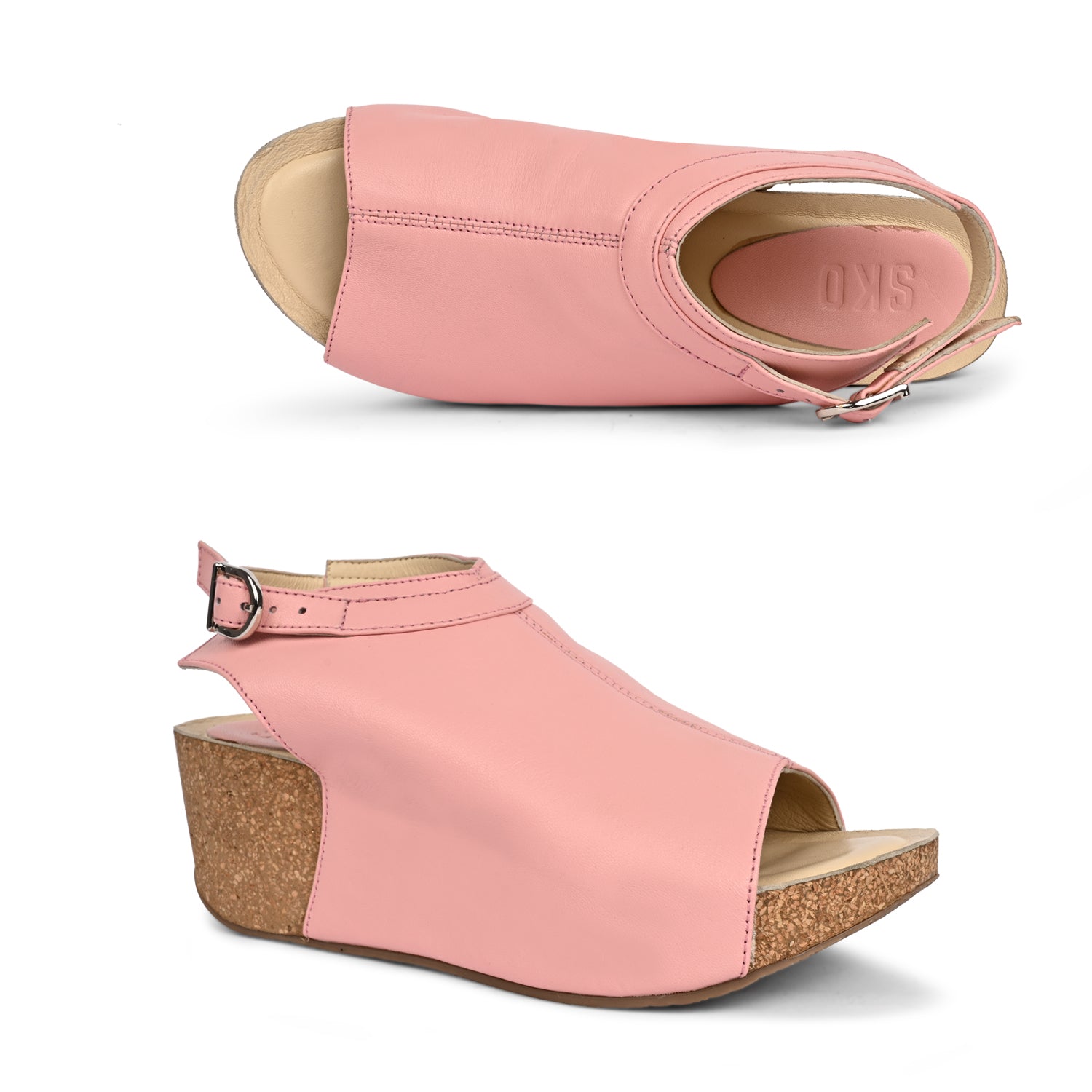 Ronda Cork Wedges in Pink for Women
