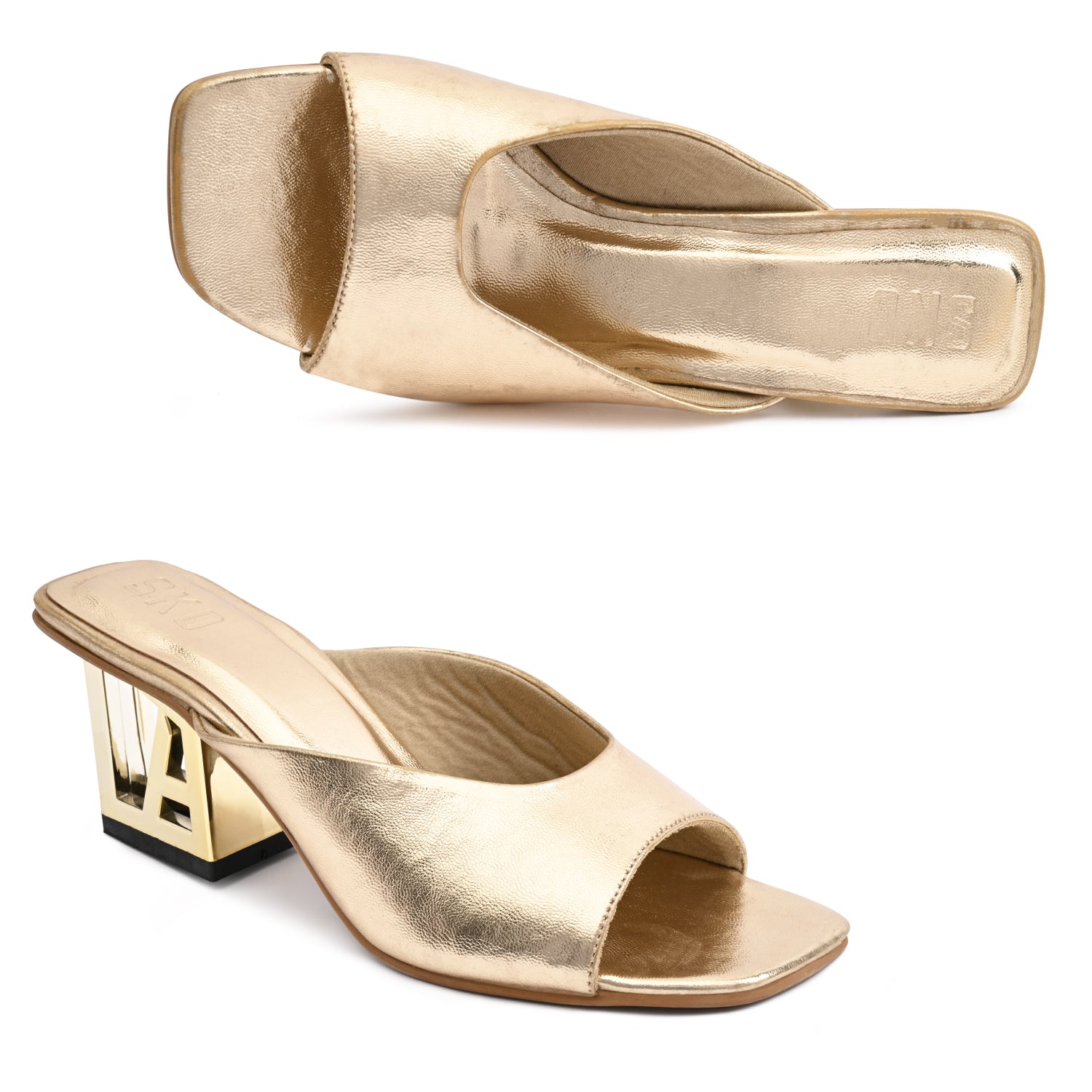 Ava Gold Heels For Women