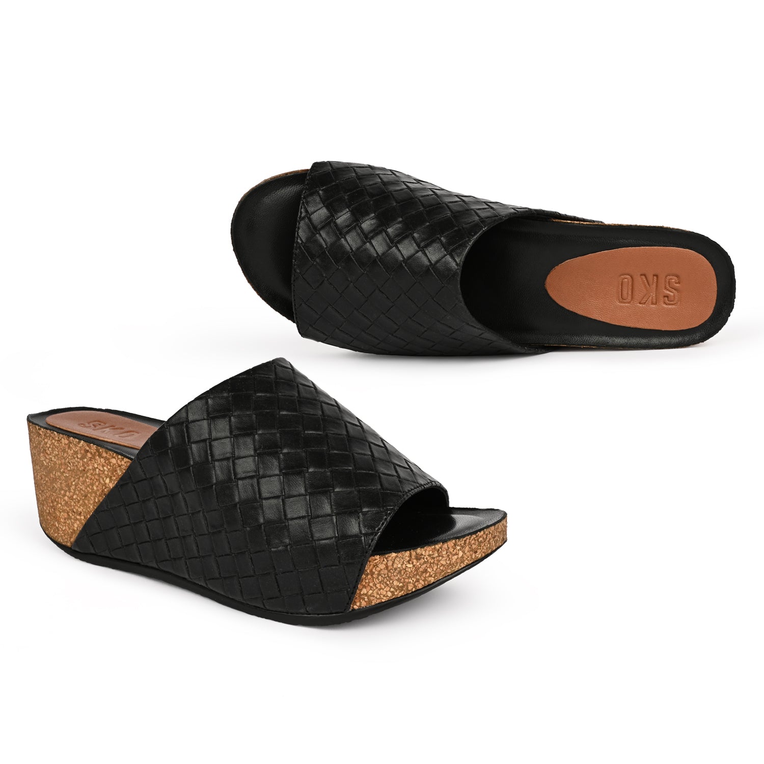Granada Cork Wedges in Black for Women