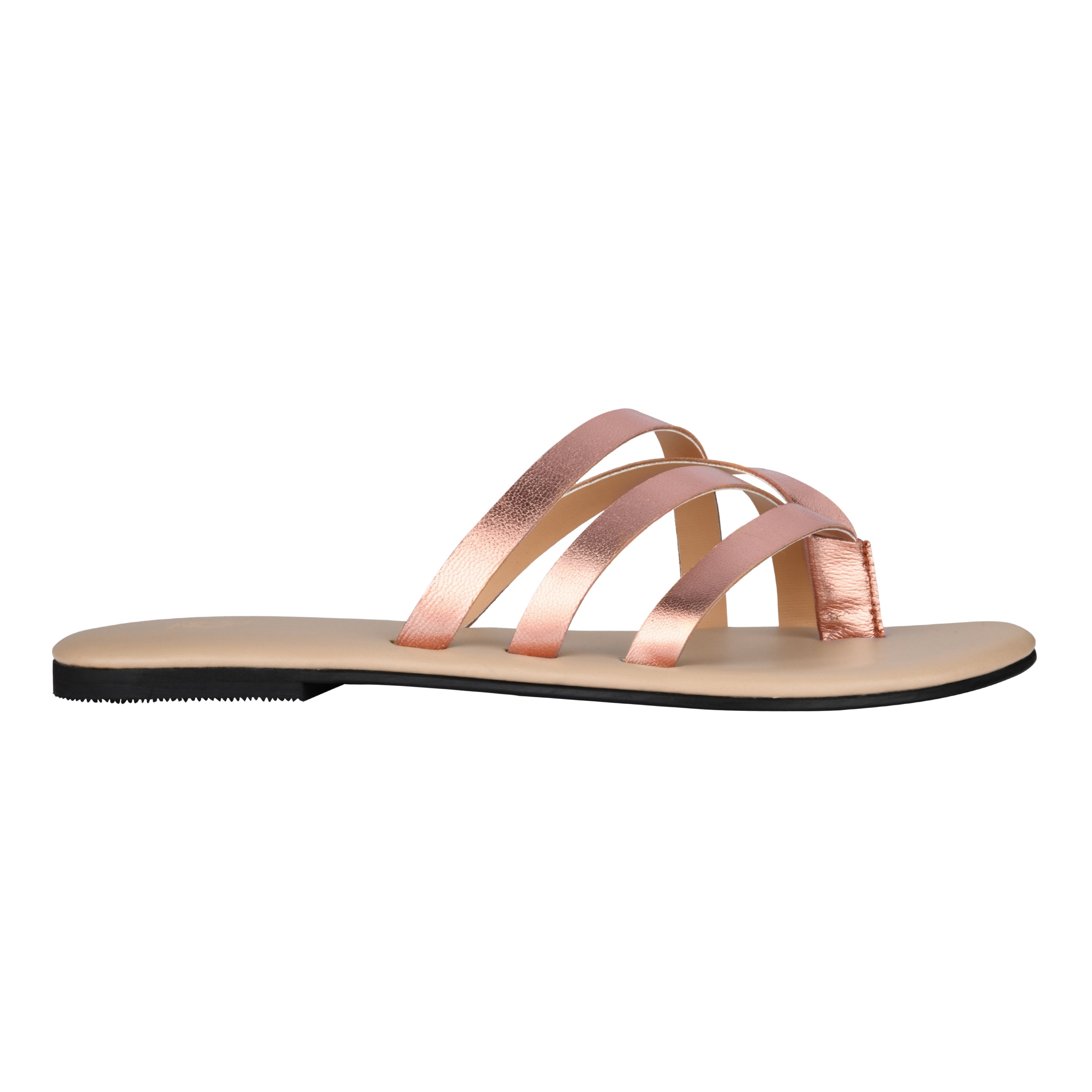 Capri Rose Gold Flat Sandal