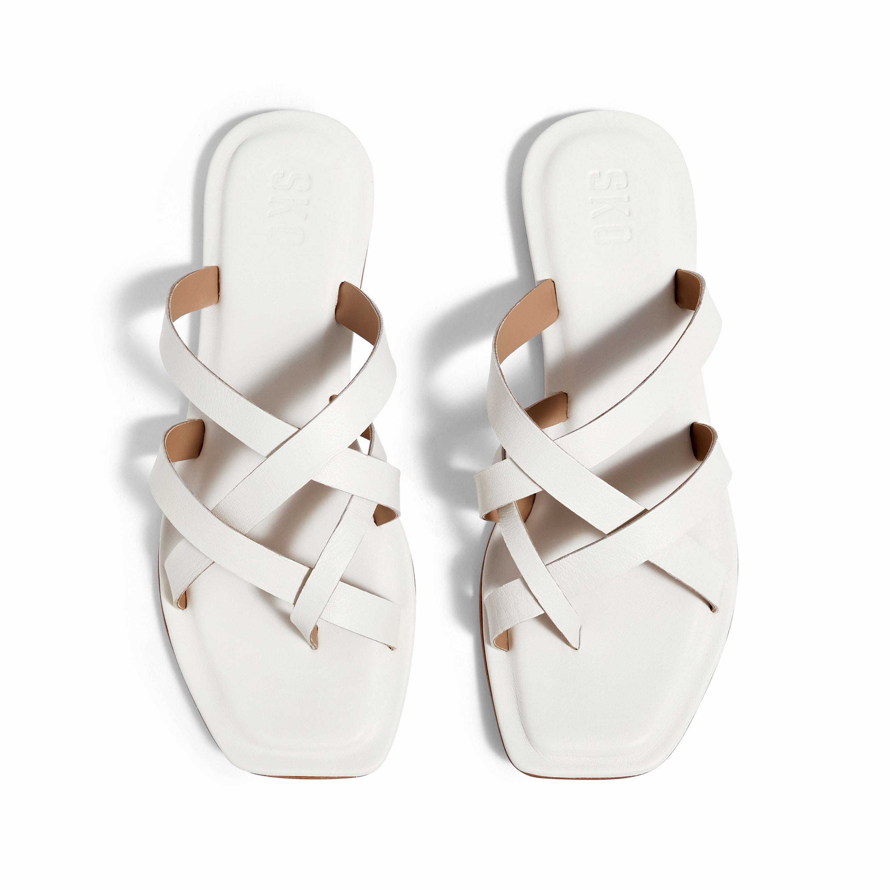 Salvadore Flat Sandals in Ivory