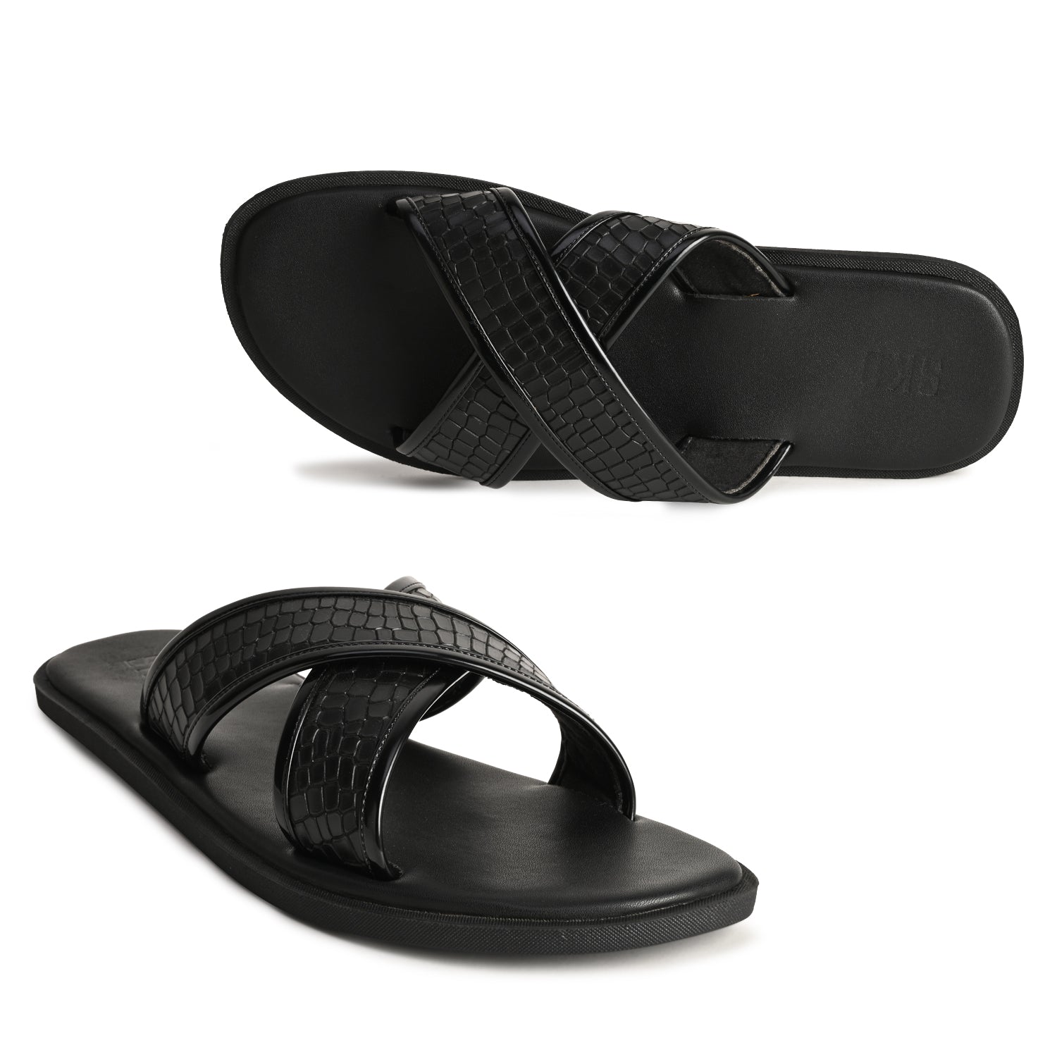 Rhodes Black Slippers For Men