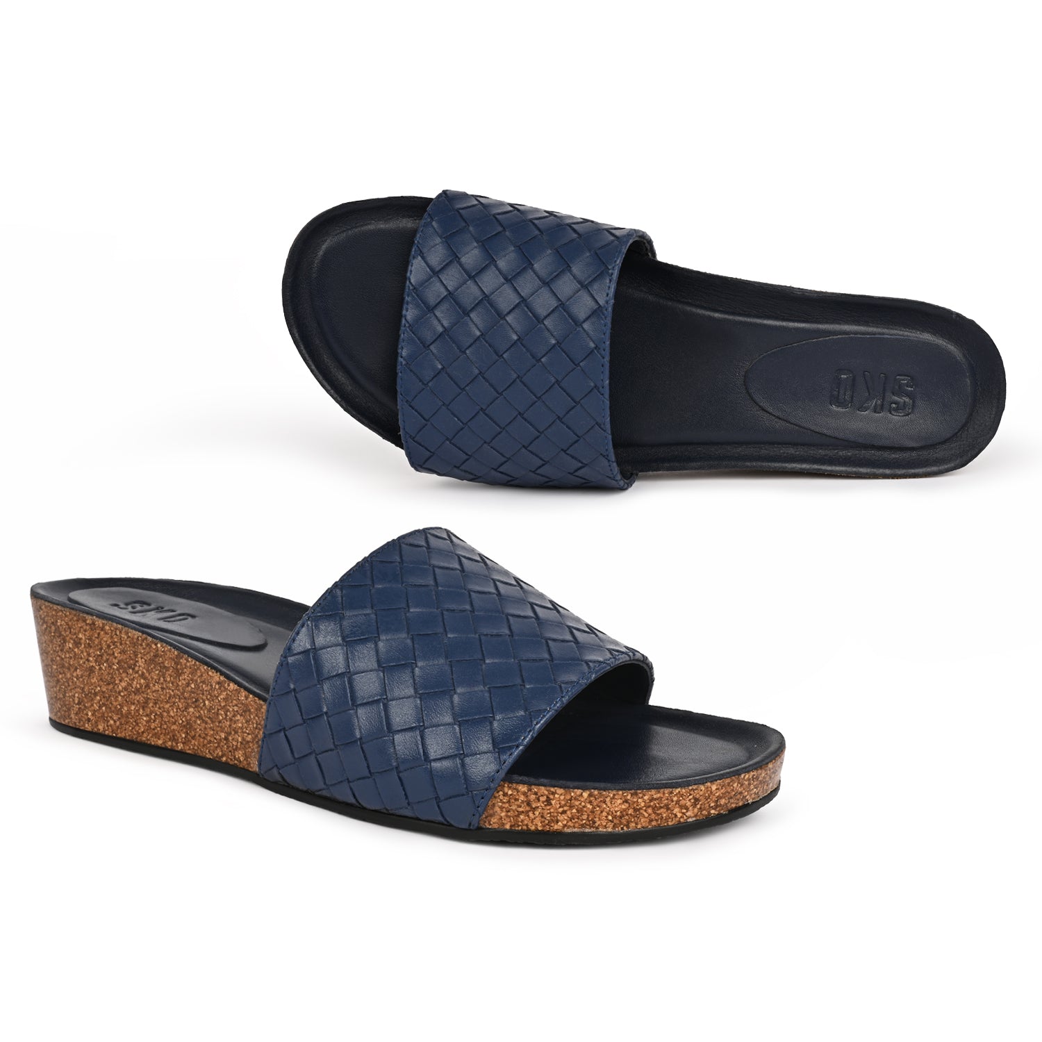 Murcia Cork Wedges in Blue for Women