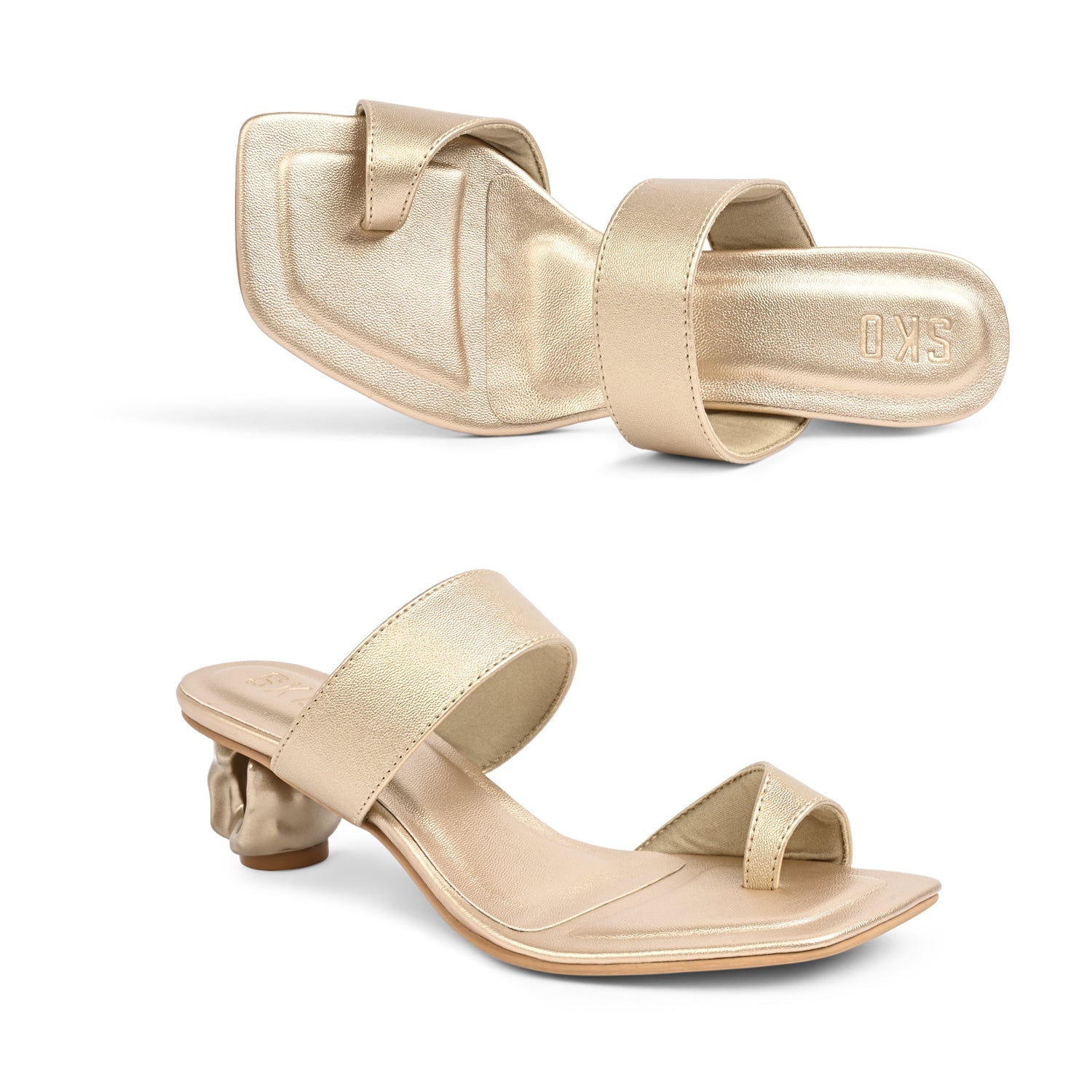 Dahlia Heels in Champagne Gold