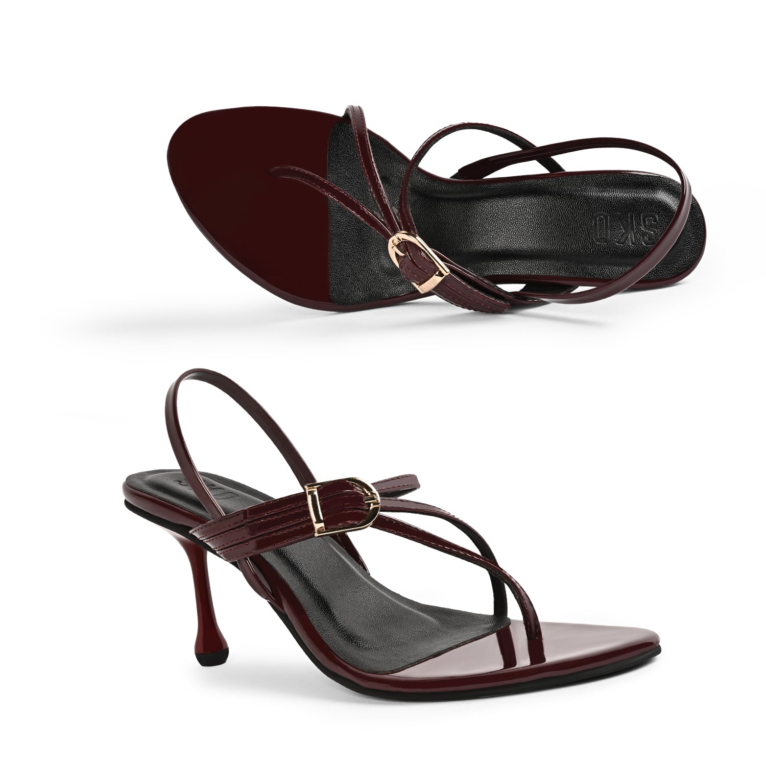 Isa in Maroon Patent Heels for Women